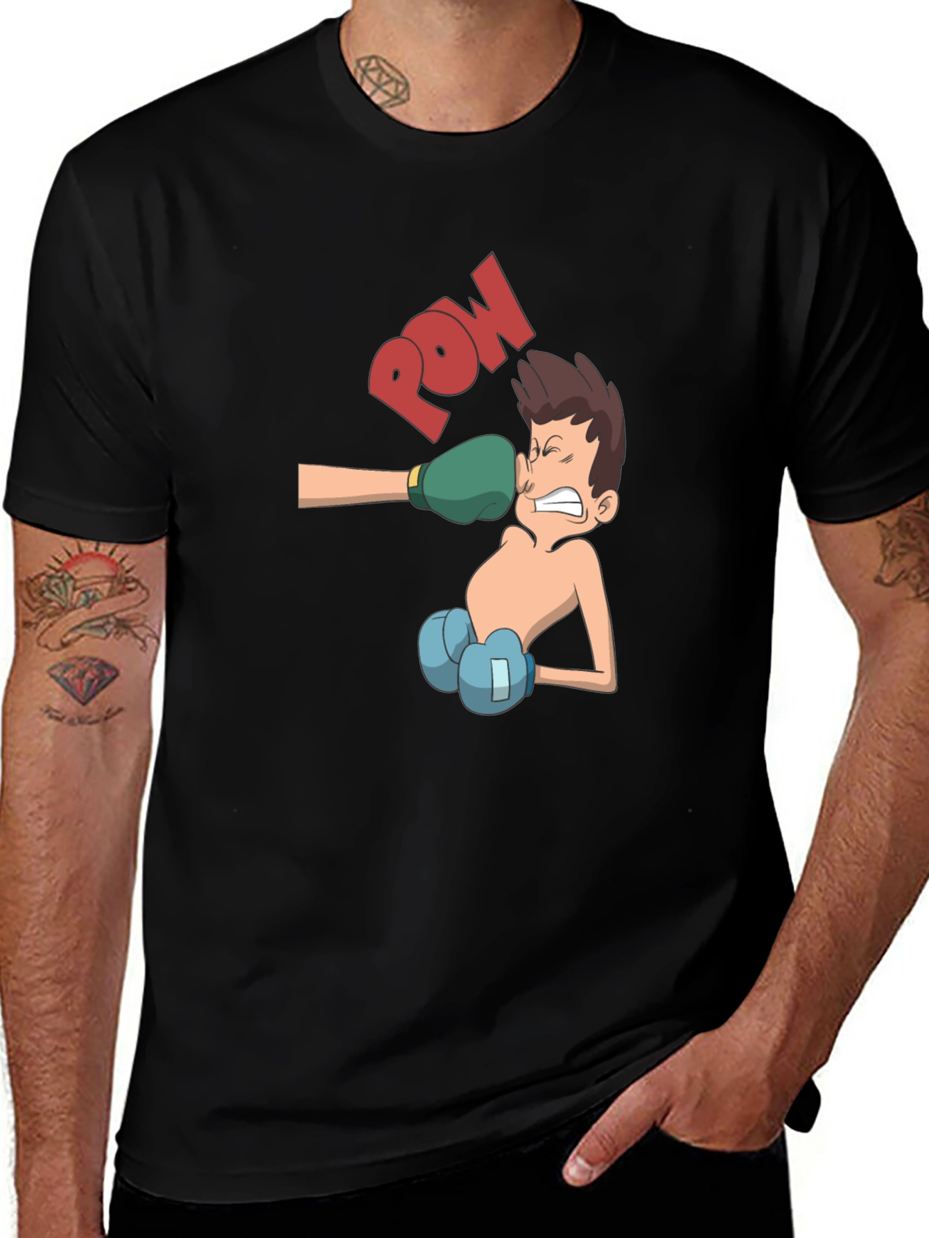 Cartoon Boxer T-Shirt - Punch Design