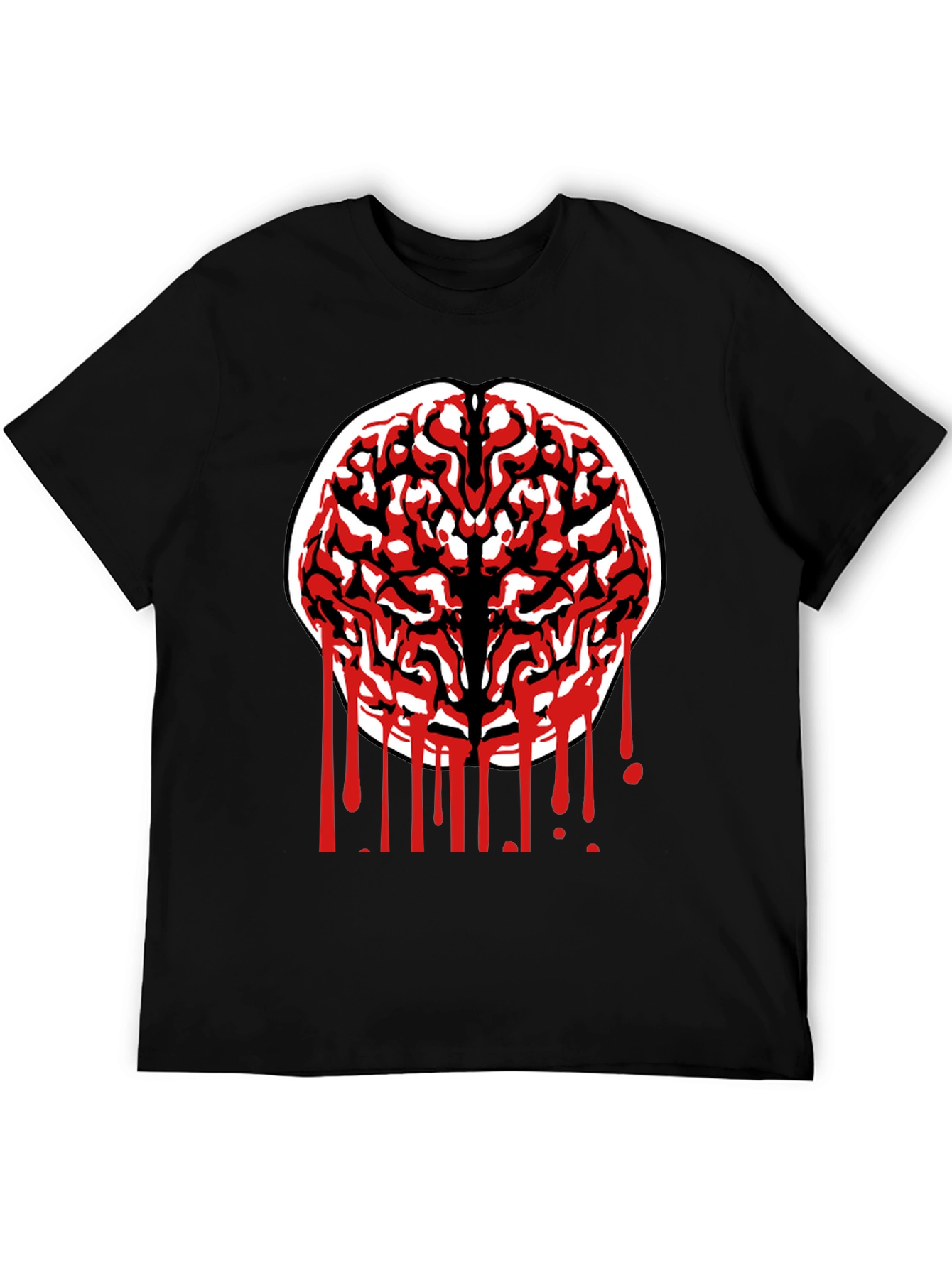 Brain Graphic Tee - Black Cotton Blend