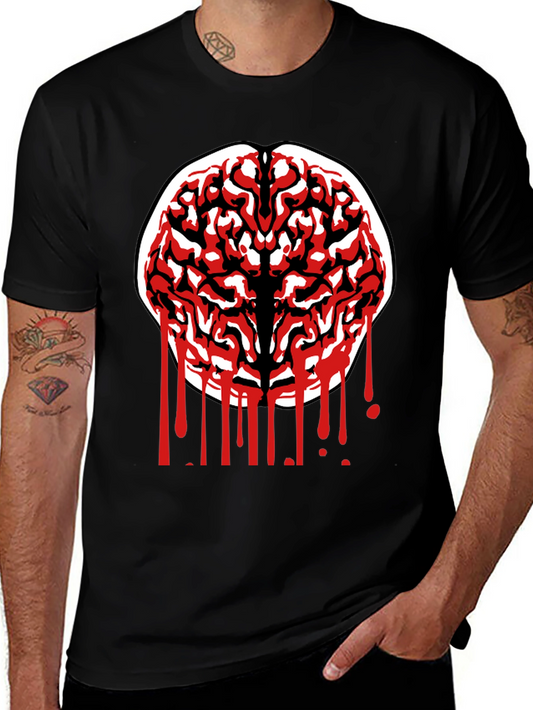 Brain Graphic Tee - Black Cotton Blend