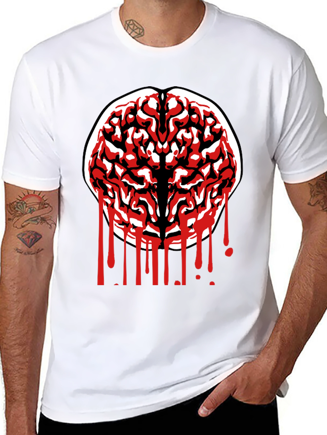 Brain Graphic Tee - Black Cotton Blend