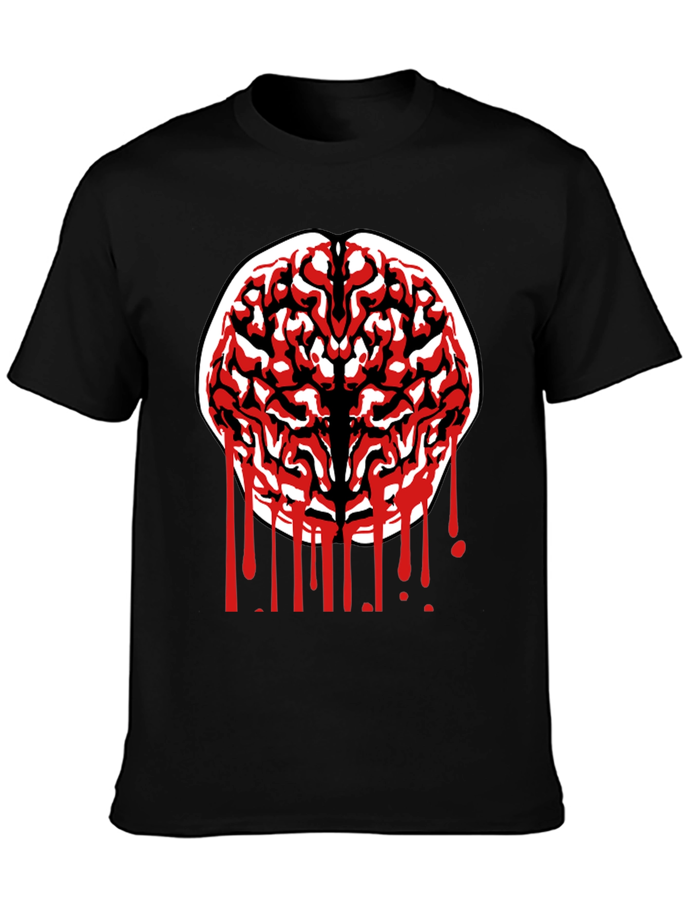 Brain Graphic Tee - Black Cotton Blend