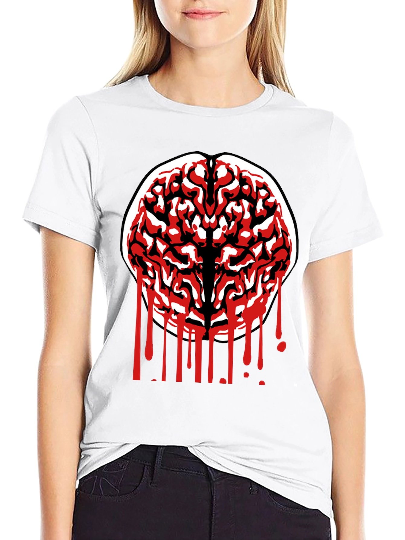 Brain Graphic Tee - Black Cotton Blend