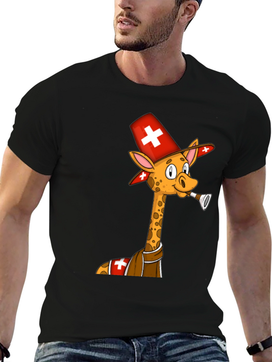 Swiss Giraffe T-Shirt - Unique Cartoon Design