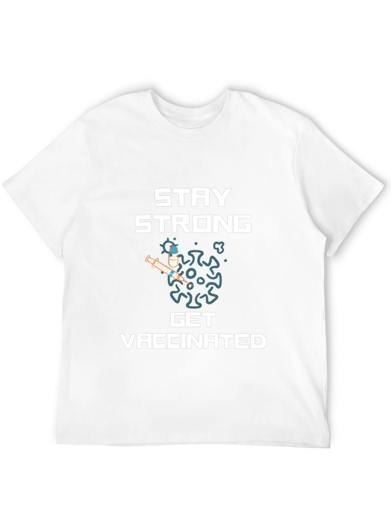 Stay Strong Get Vaccinated Graphic Tee - Black