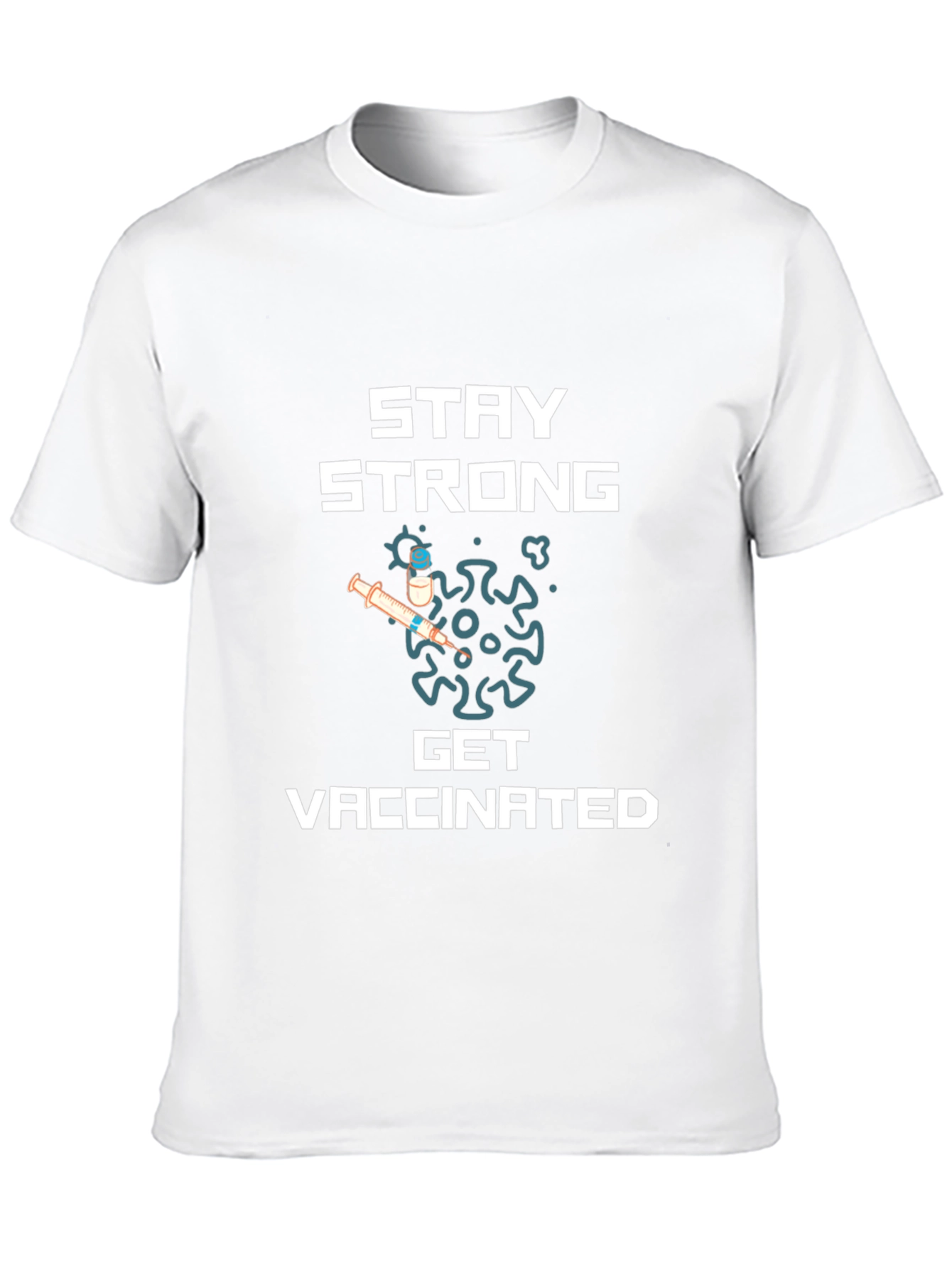 Stay Strong Get Vaccinated Graphic Tee - Black