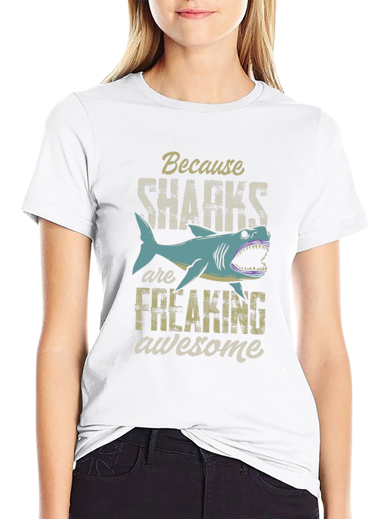 Because Sharks Are Freaking Awesome Mens Graphic Tee