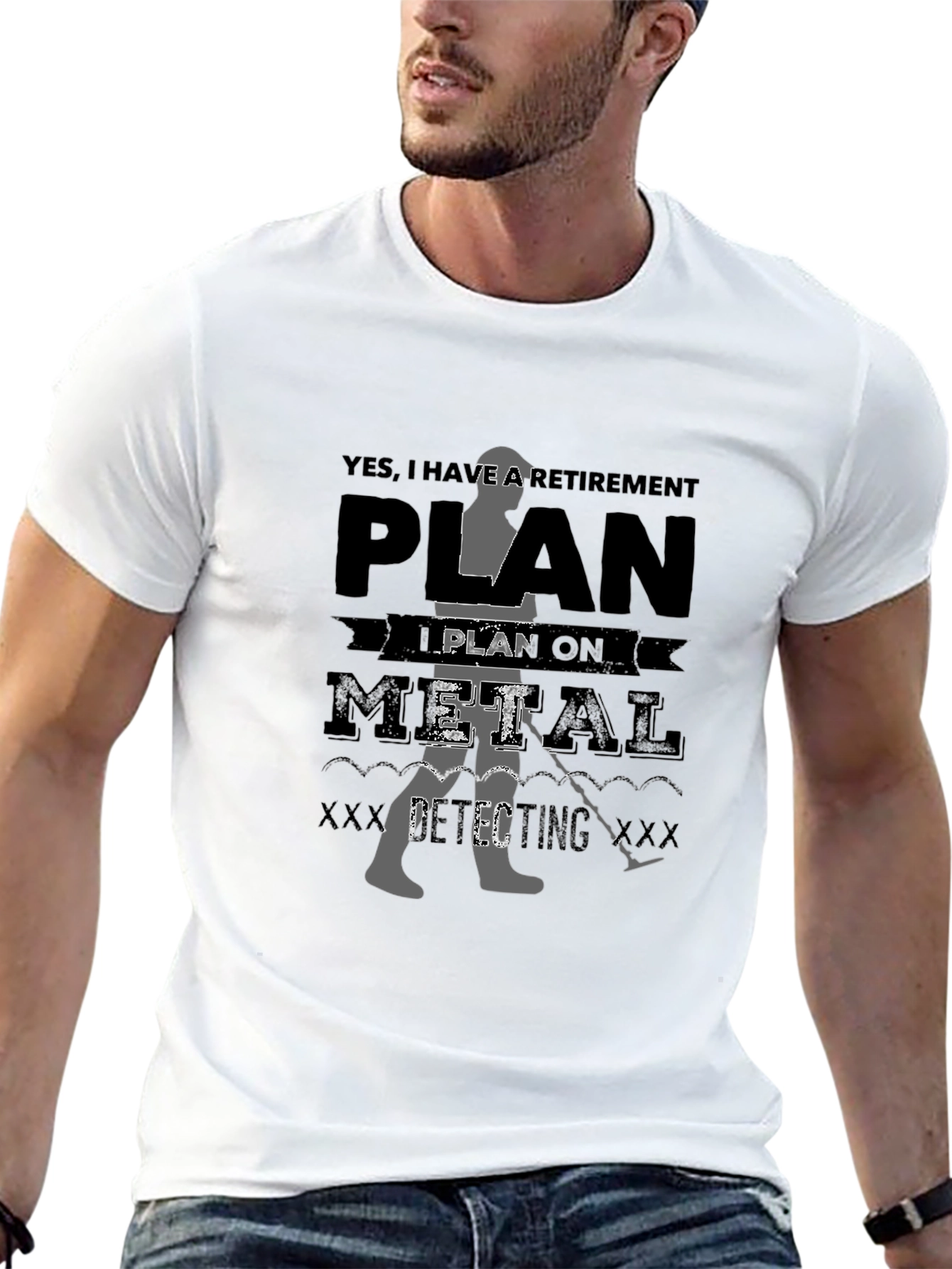 Retirement Plan Metal Detecting Black T-Shirt