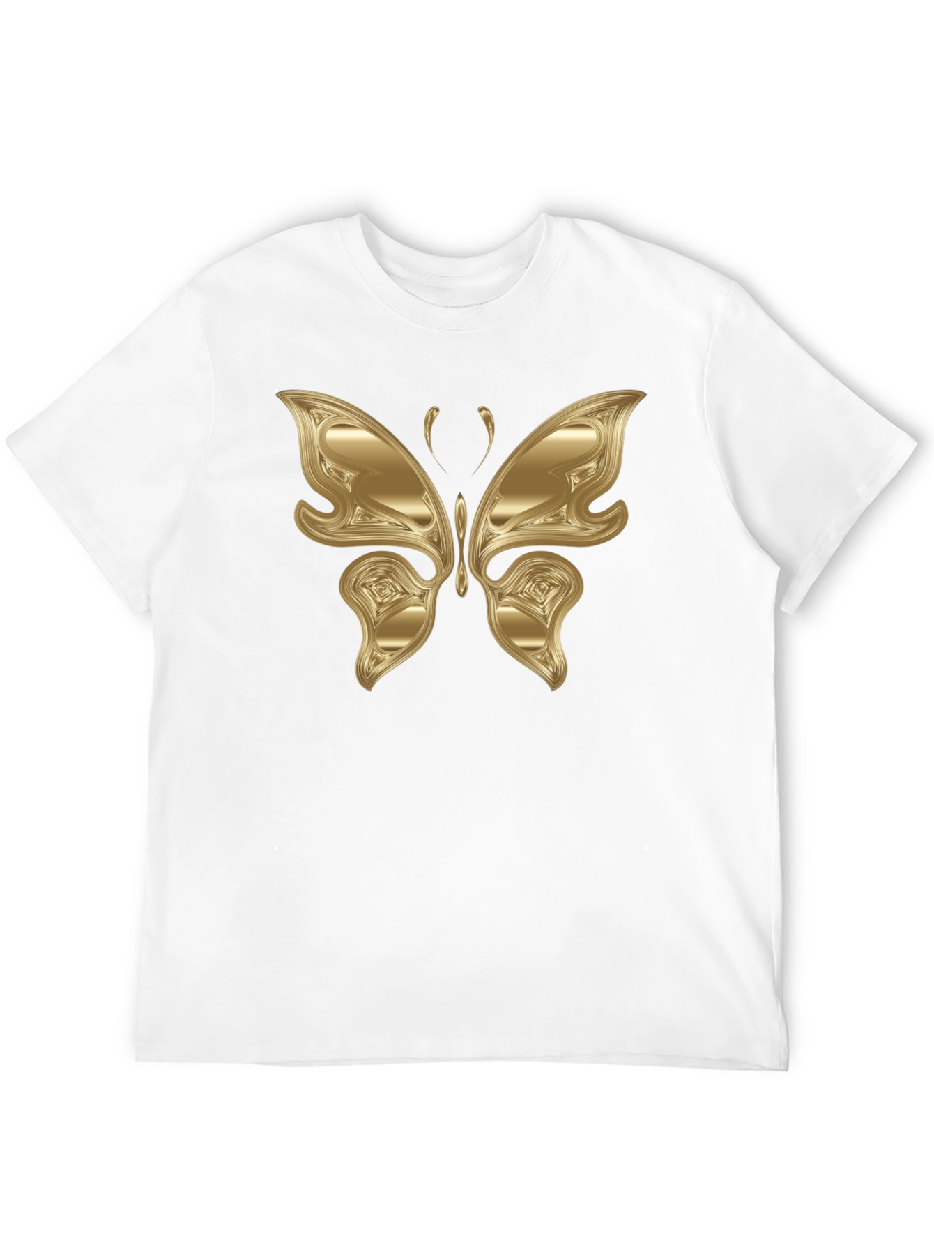 Golden Butterfly Graphic Black T-Shirt