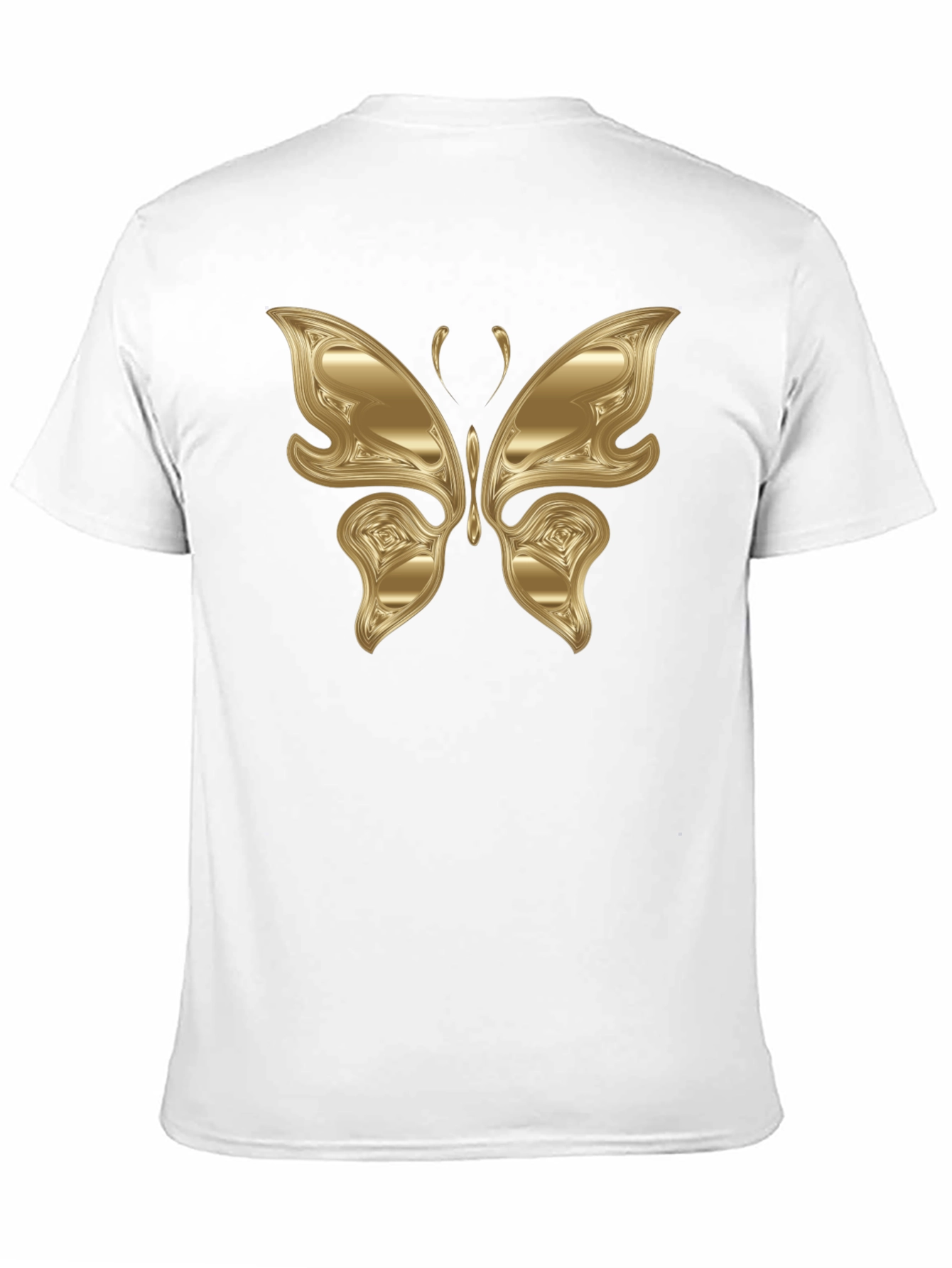 Golden Butterfly Graphic Black T-Shirt