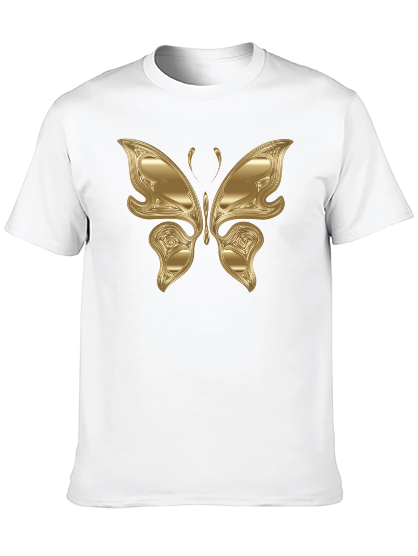 Golden Butterfly Graphic Black T-Shirt