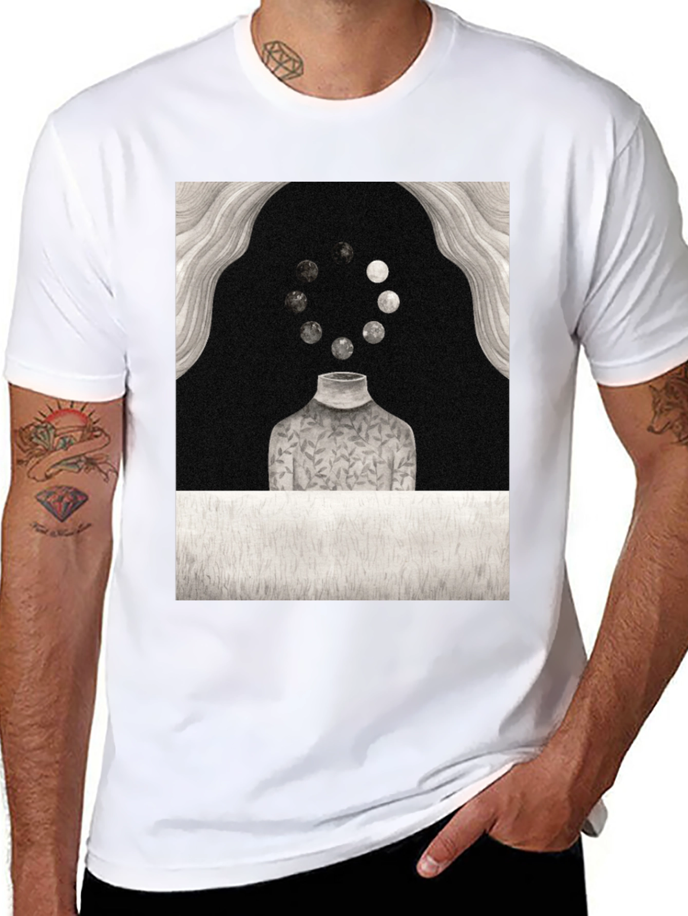 Abstract Art Tee - Moon Phase T-Shirt