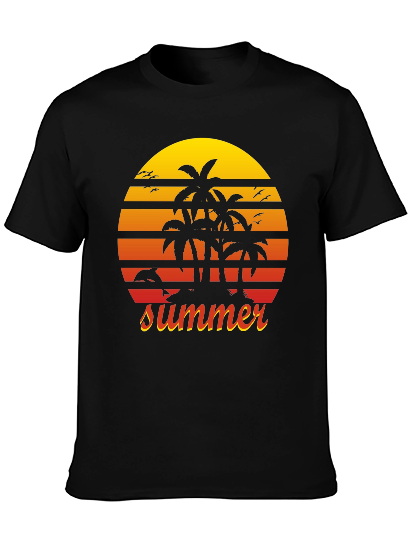 Summer Palm Tree Sunset Graphic Tee