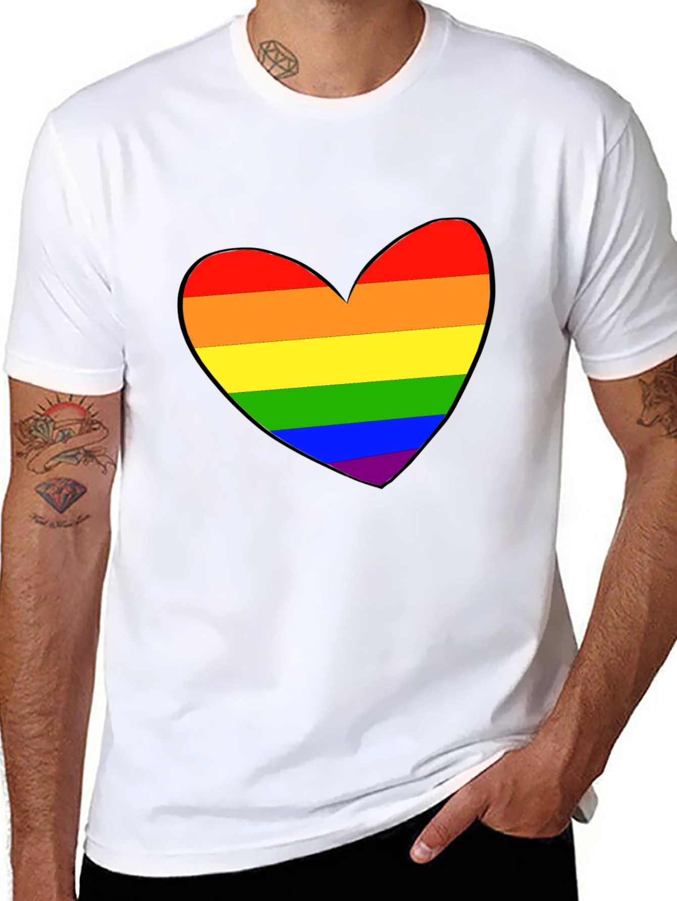 Pride Heart Black T-Shirt