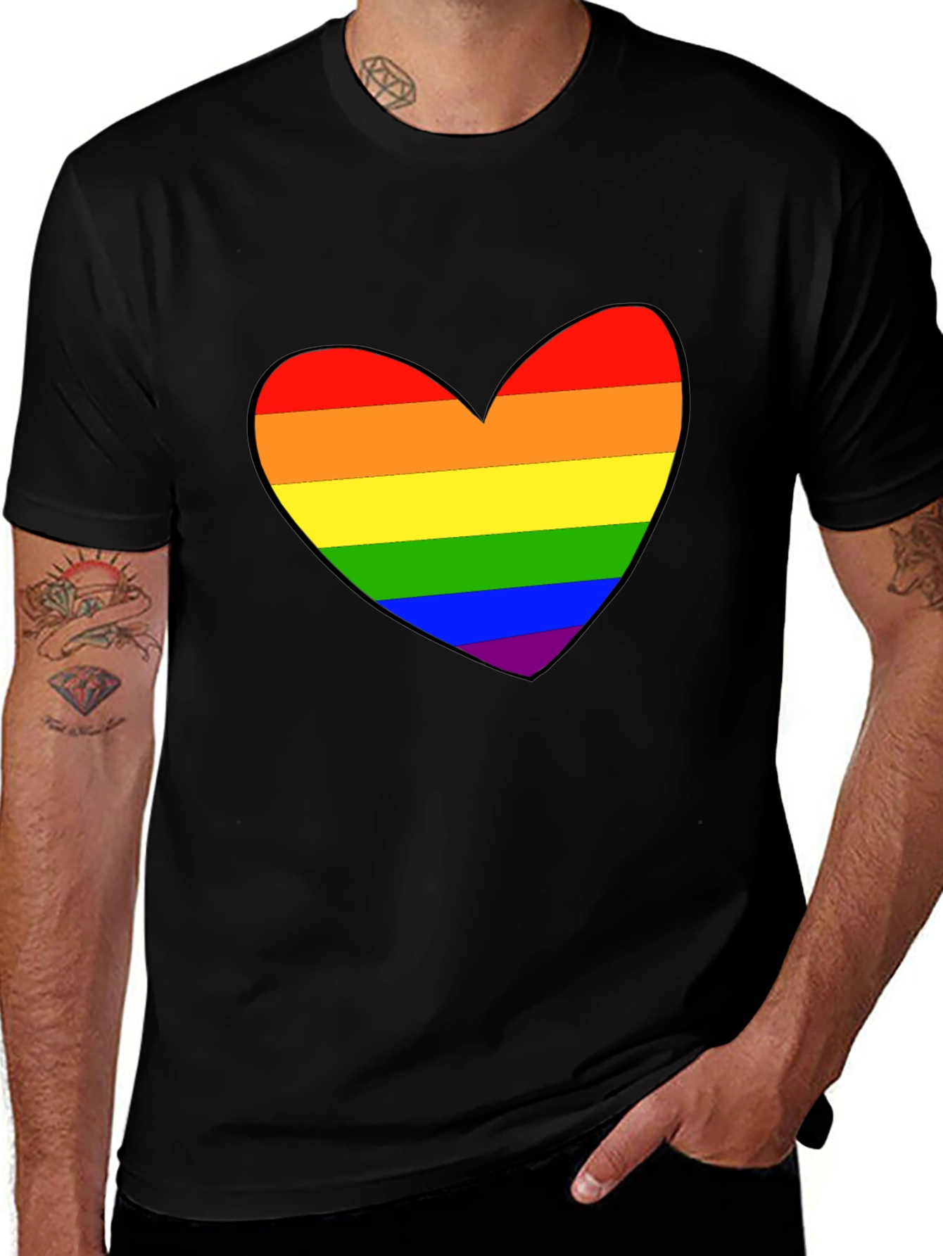 Pride Heart Black T-Shirt