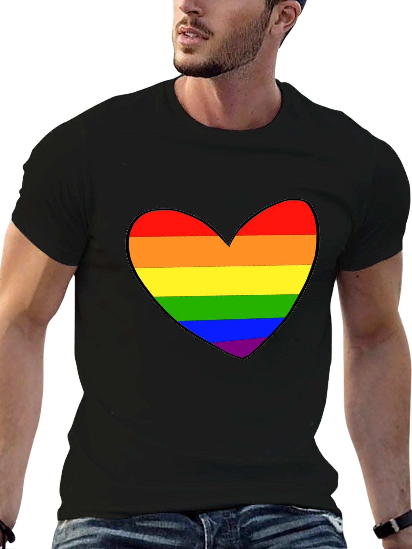 Pride Heart Black T-Shirt
