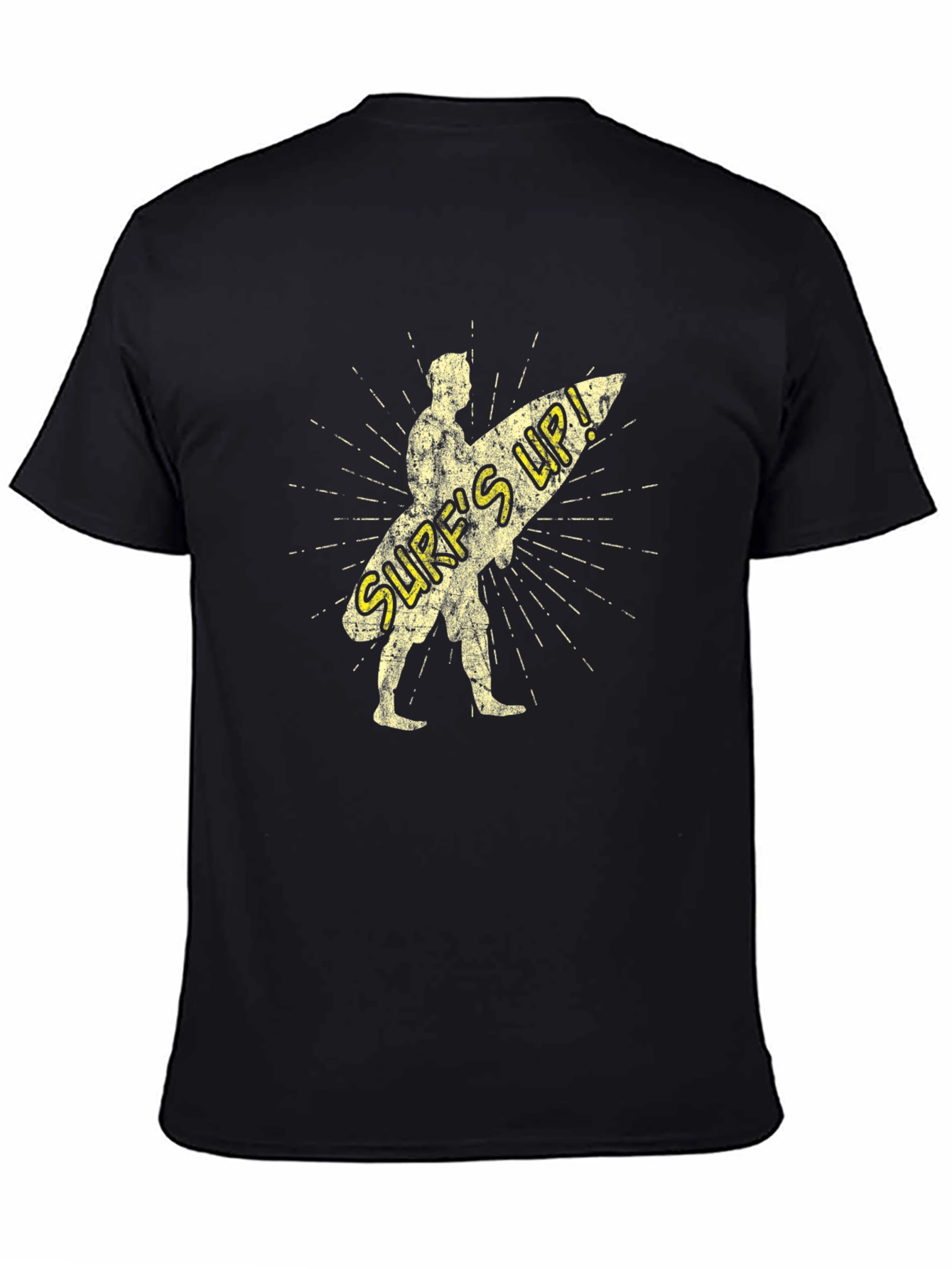 Surfs Up Graphic Tee - Black Cotton T-Shirt