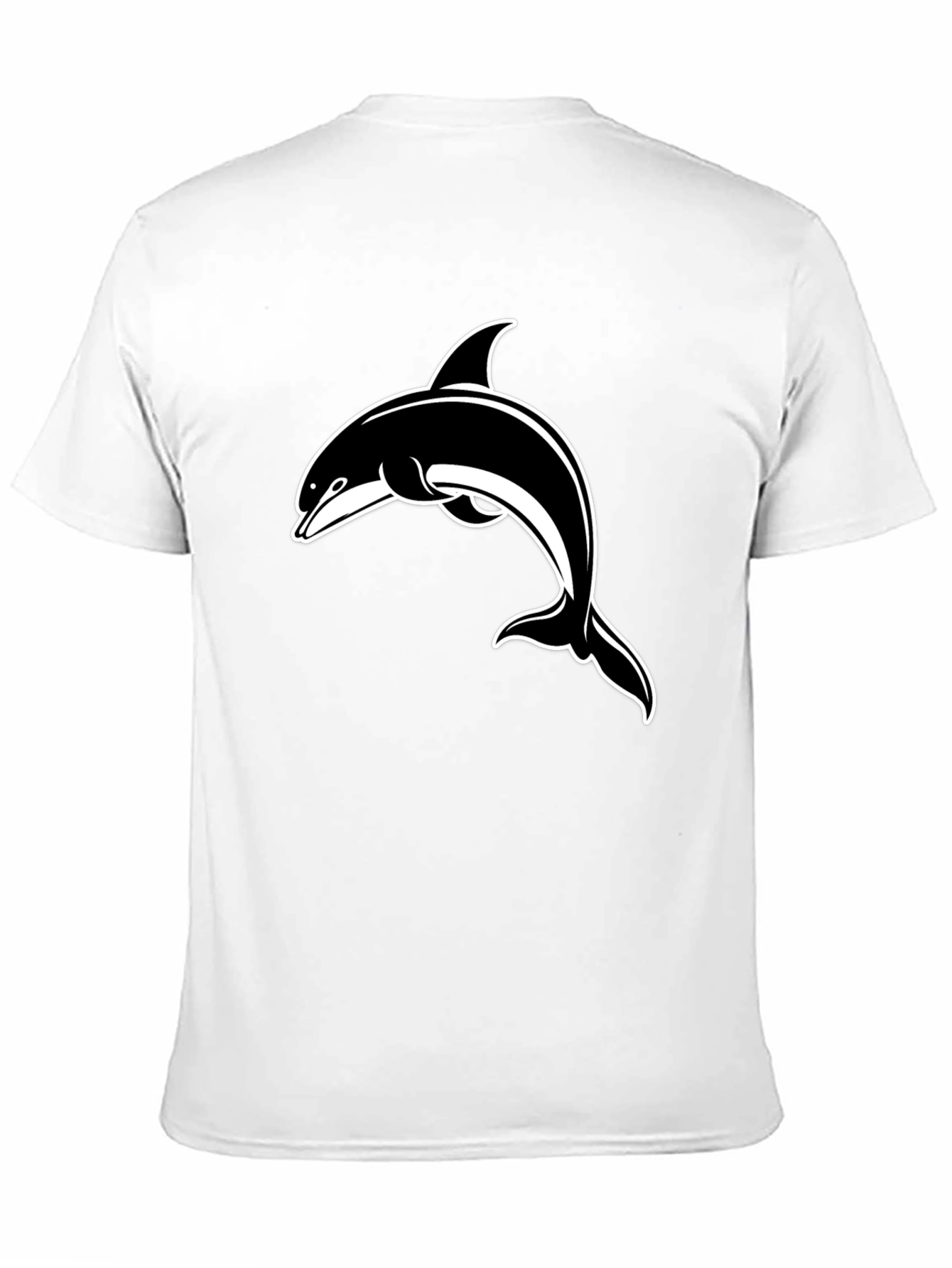 Black T-Shirt with Dolphin Graphic Print