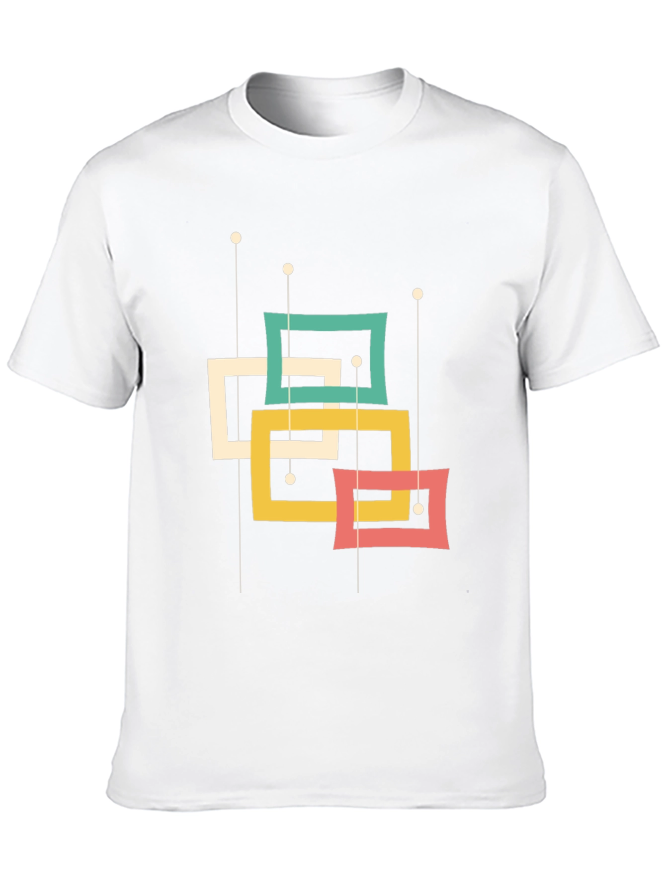 Retro Squares Graphic Tee - Mid-Century Modern Style