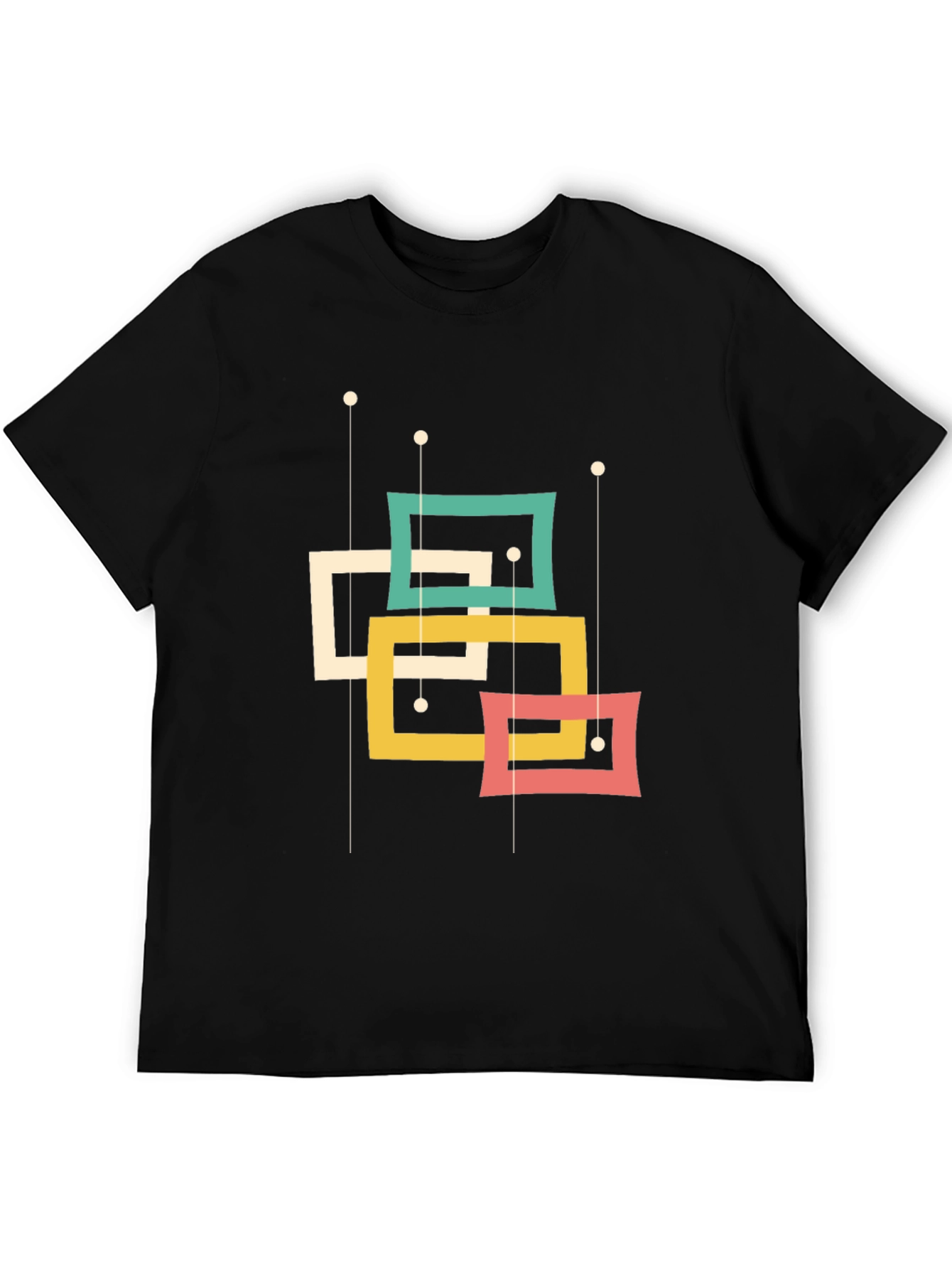 Retro Squares Graphic Tee - Mid-Century Modern Style