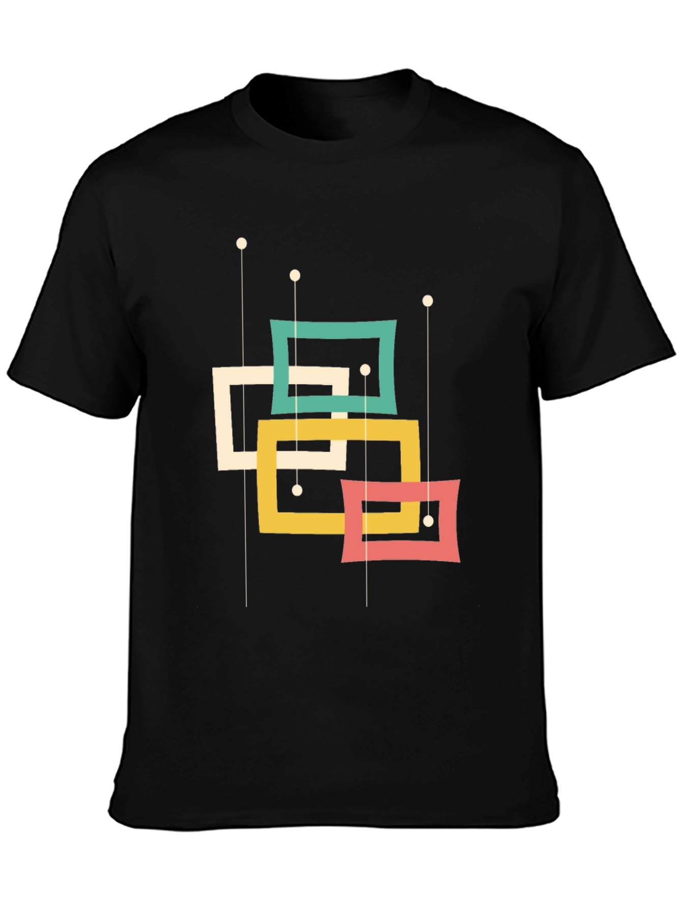 Retro Squares Graphic Tee - Mid-Century Modern Style