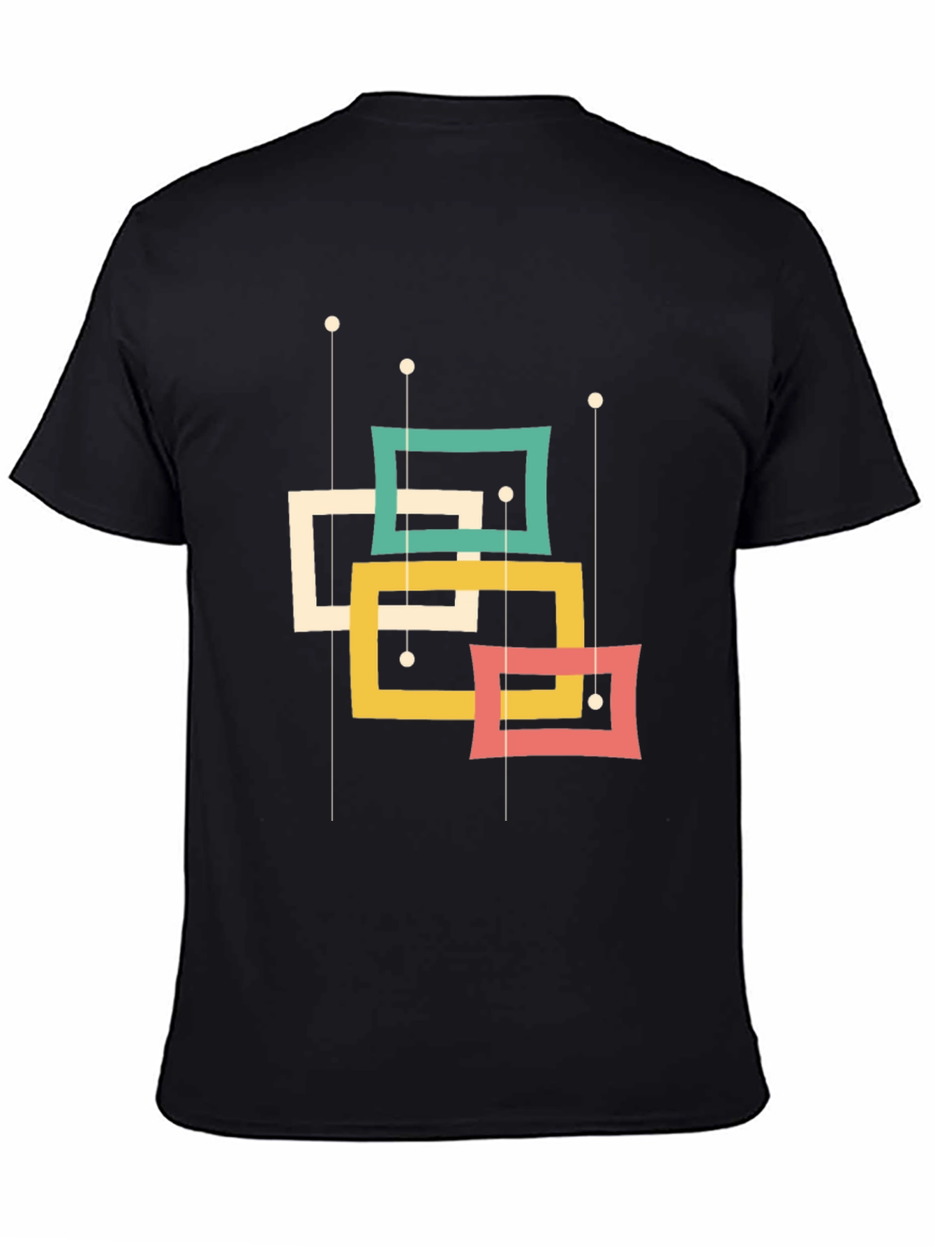Retro Squares Graphic Tee - Mid-Century Modern Style