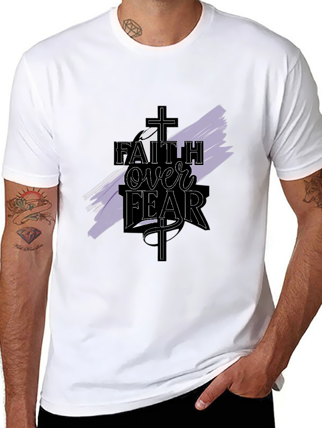 Faith Over Fear Graphic Tee - Christian Apparel