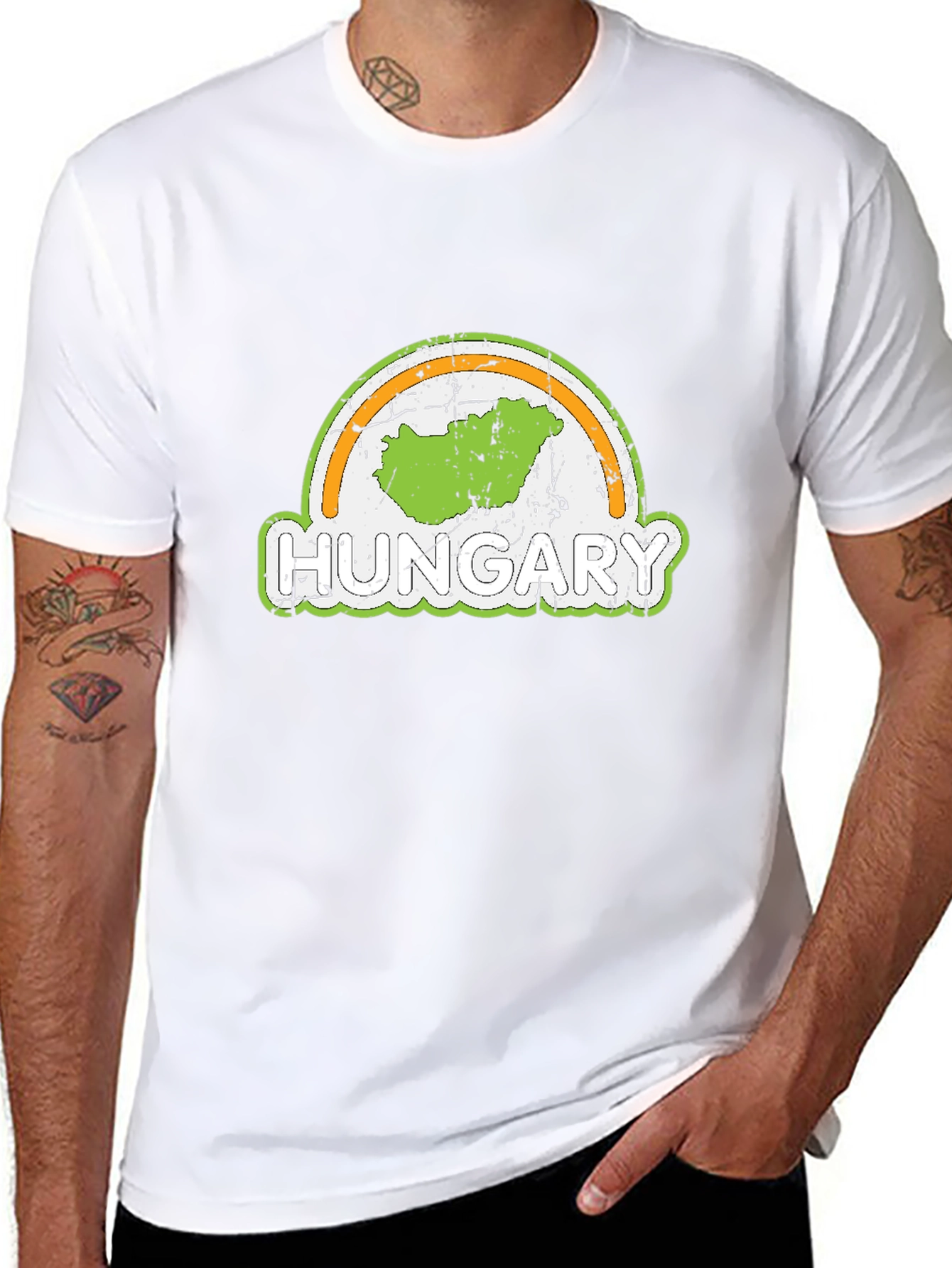Hungary Map Graphic Tee - Black Cotton Casual Shirt
