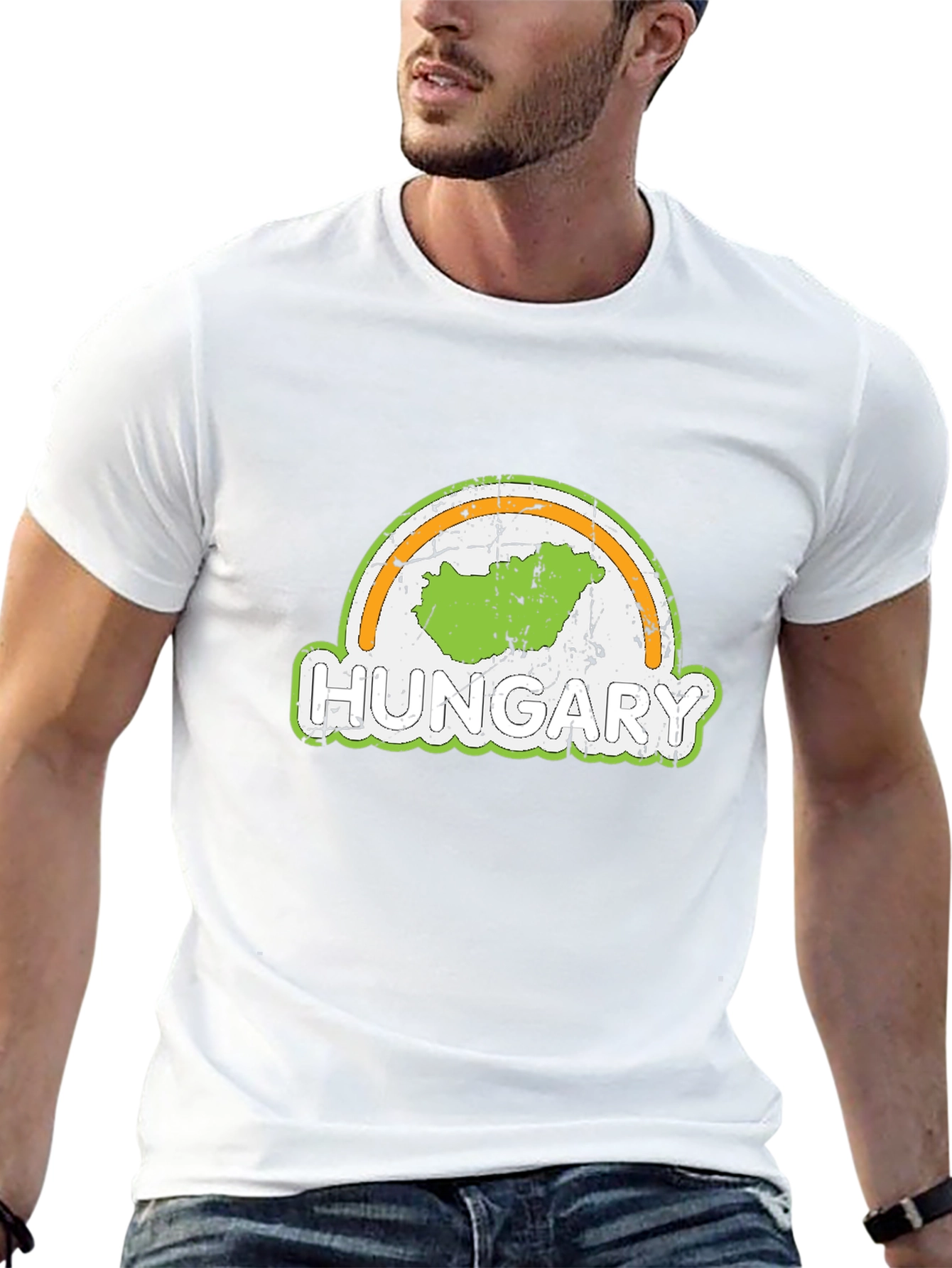 Hungary Map Graphic Tee - Black Cotton Casual Shirt