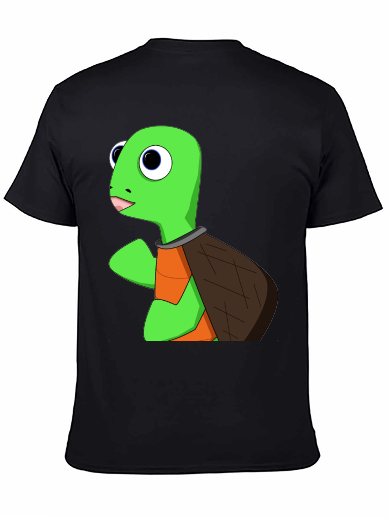 Cartoon Turtle Graphic Tee - Black