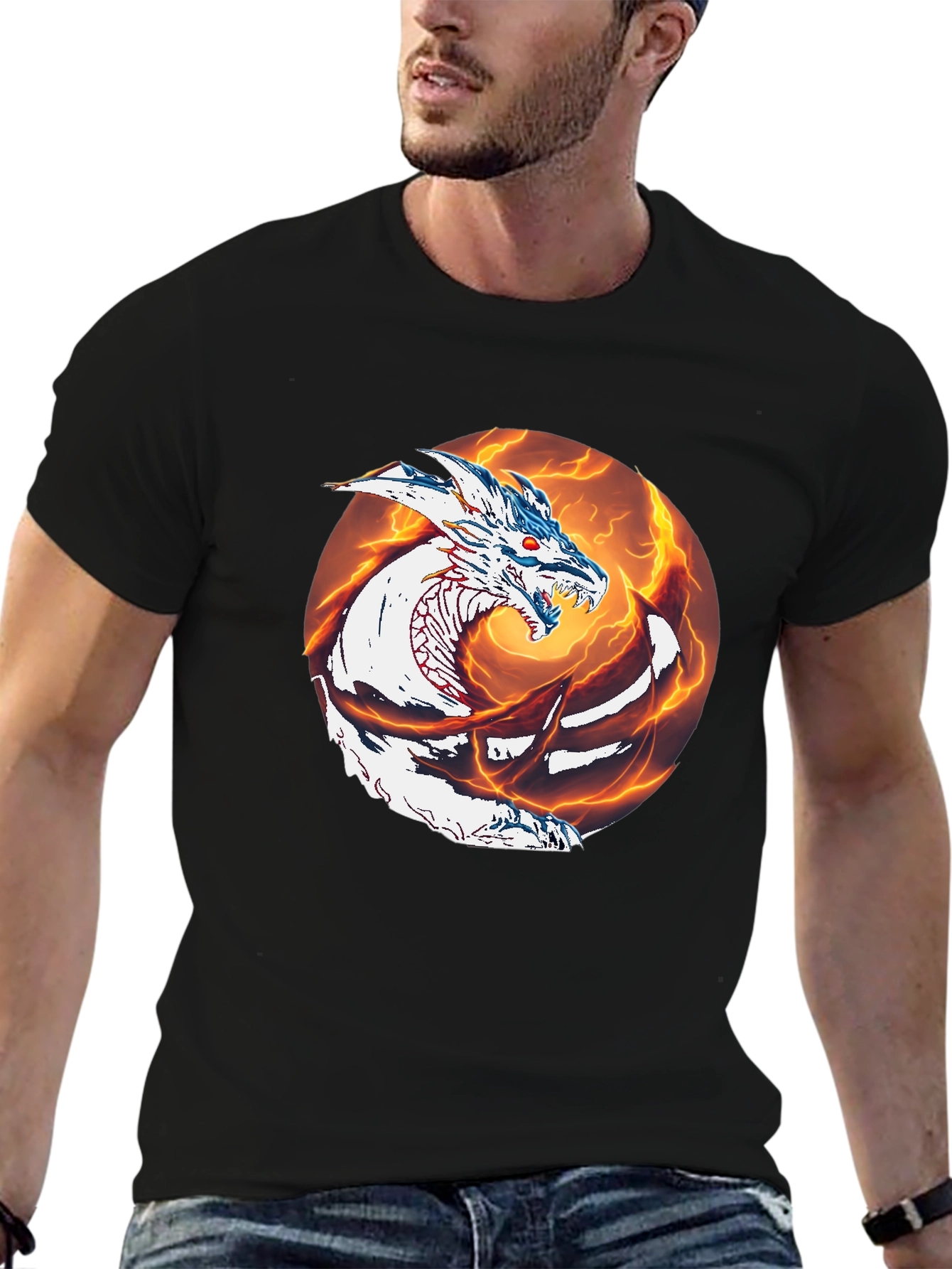 Dragon Graphic Tee - Mens Black T-Shirt