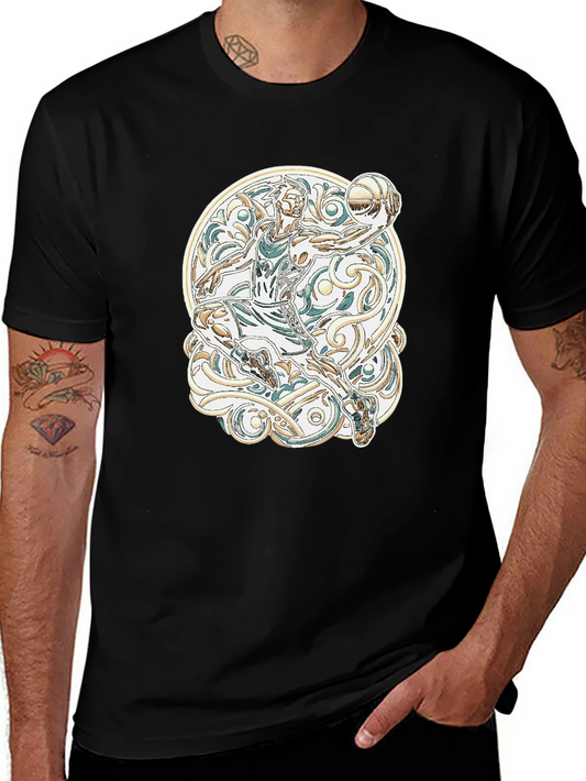 Basketball Player Graphic Tee - Black