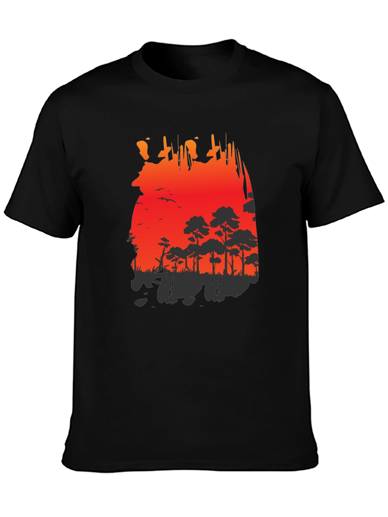 Red Sunset Forest Graphic Tee