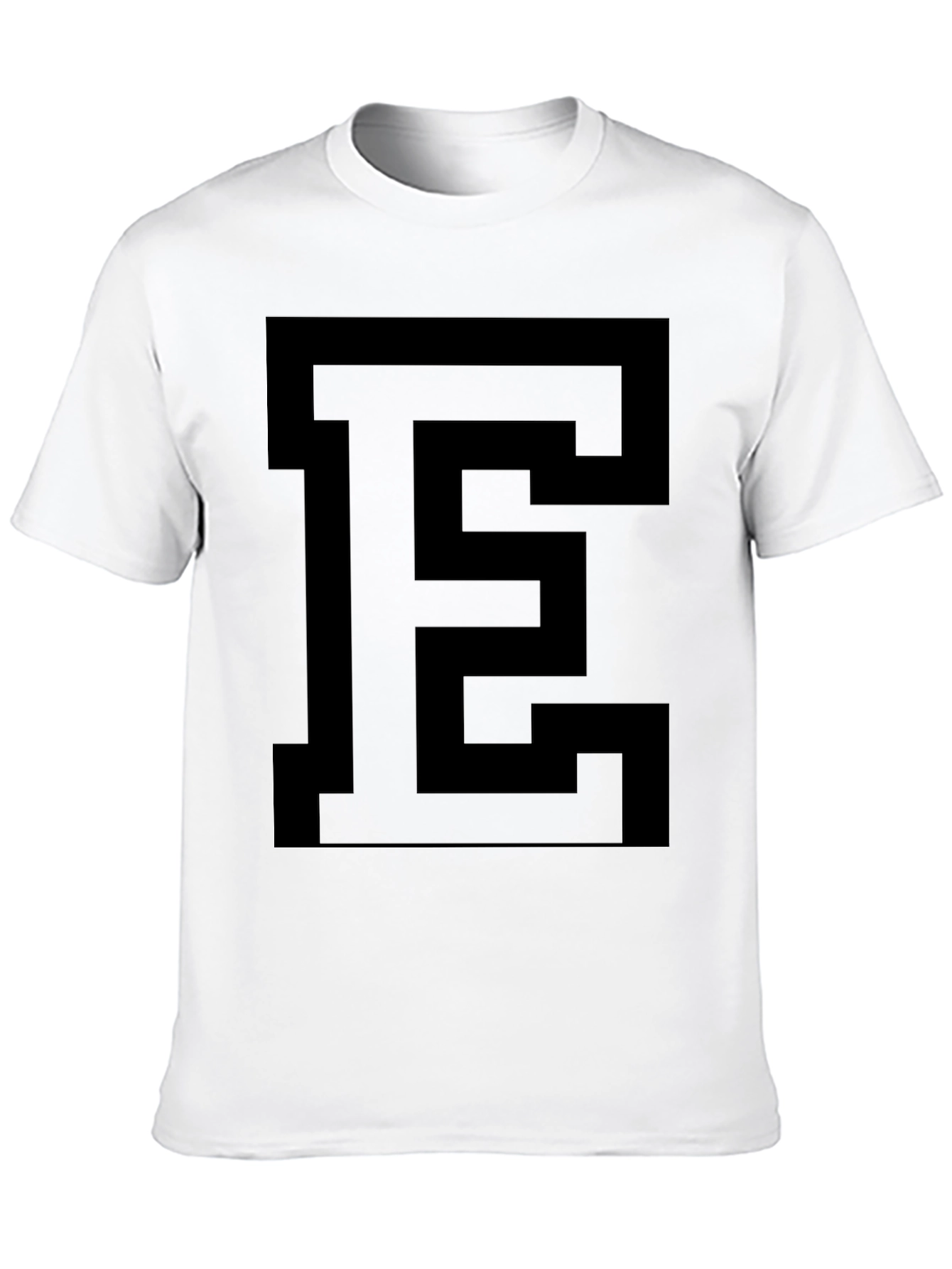 Bold Initial E Black Graphic Tee