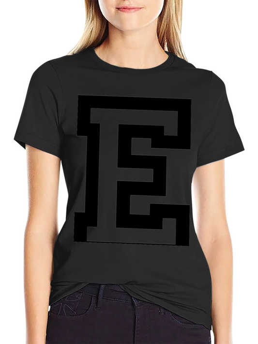 Bold Initial E Black Graphic Tee