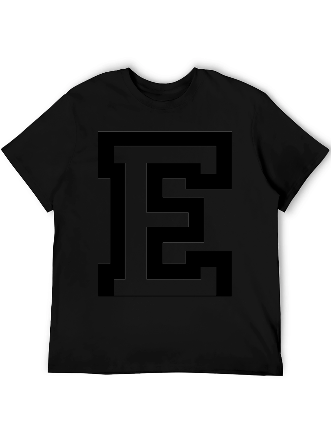 Bold Initial E Black Graphic Tee
