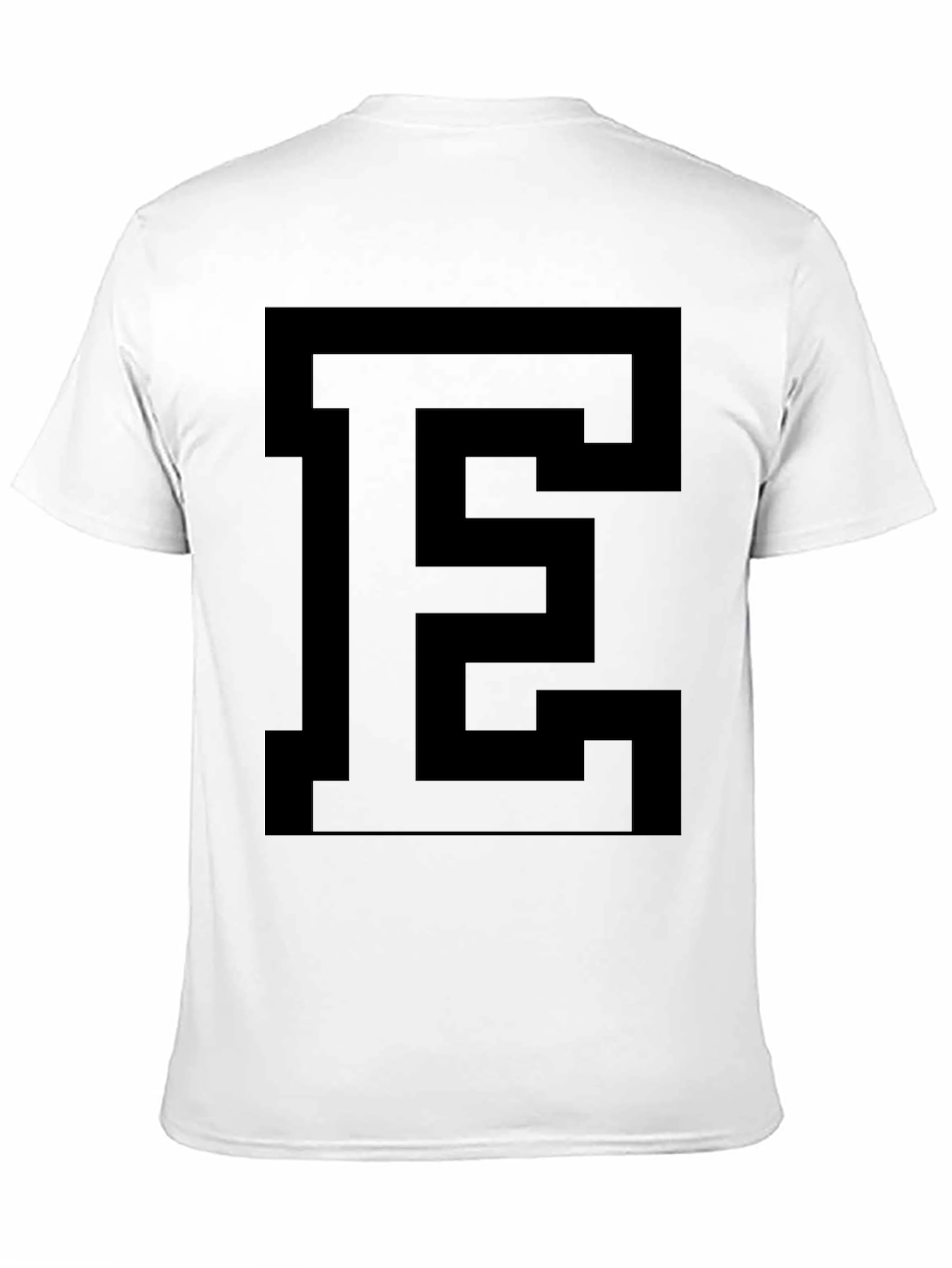 Bold Initial E Black Graphic Tee