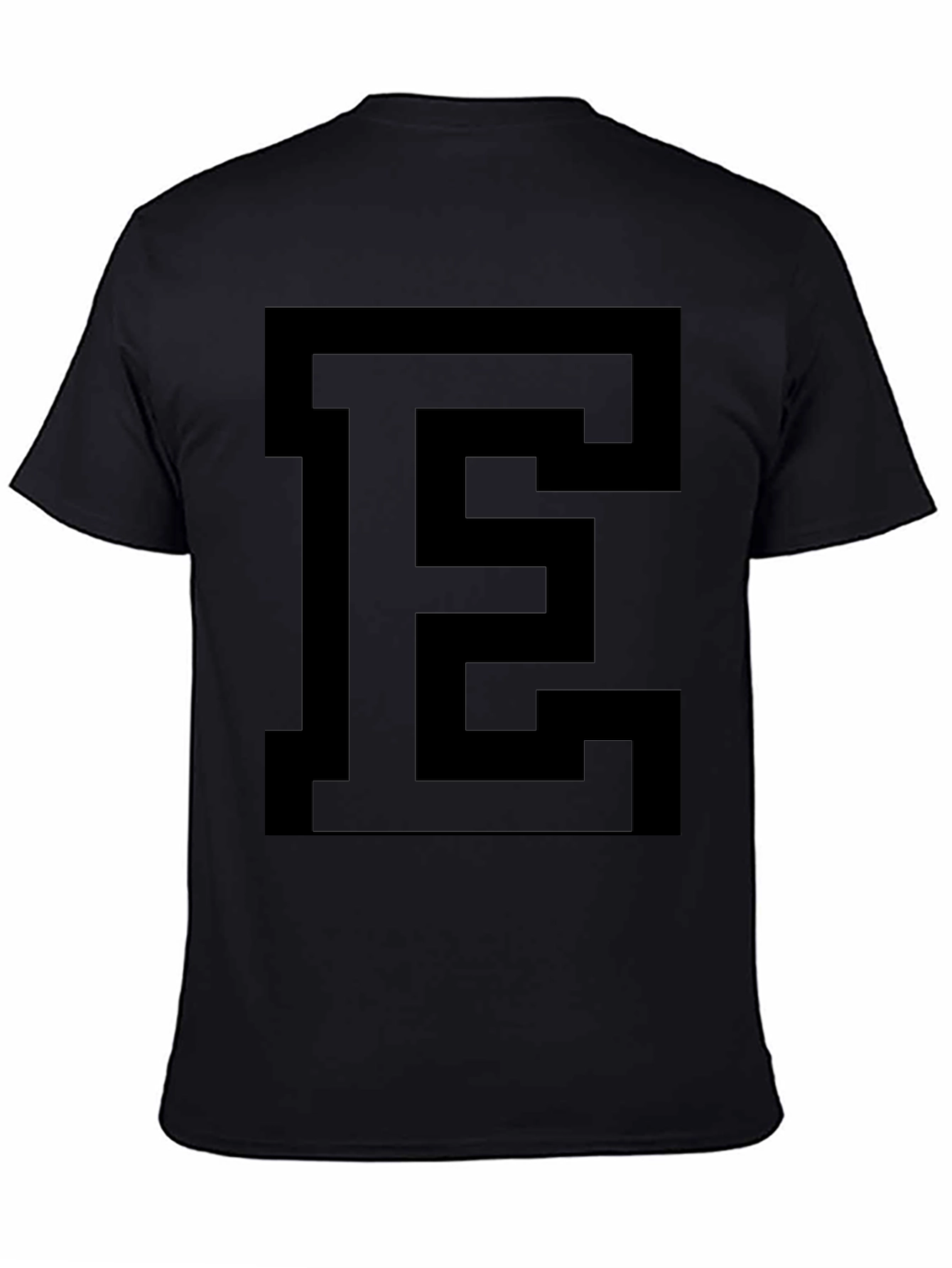 Bold Initial E Black Graphic Tee