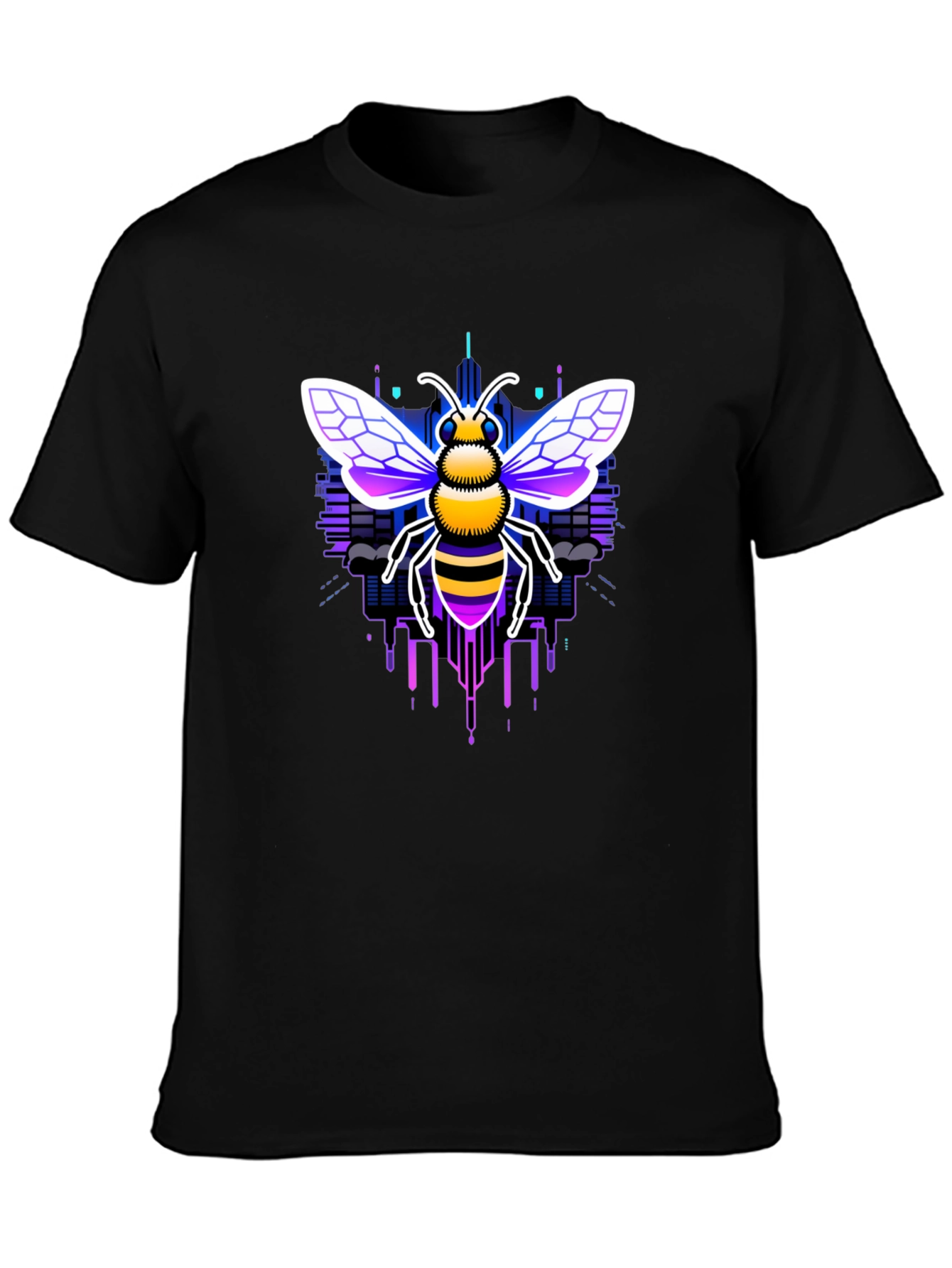 Cyber Bee Graphic Tee - Black