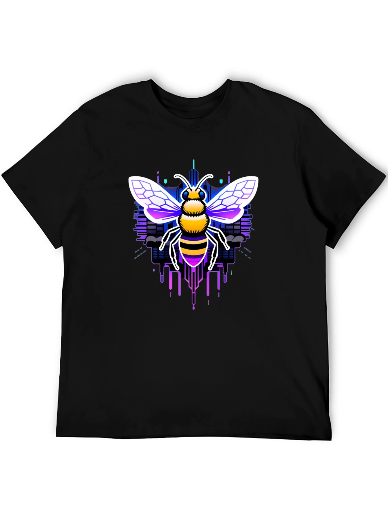 Cyber Bee Graphic Tee - Black