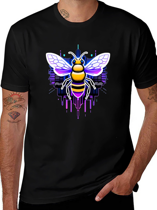 Cyber Bee Graphic Tee - Black