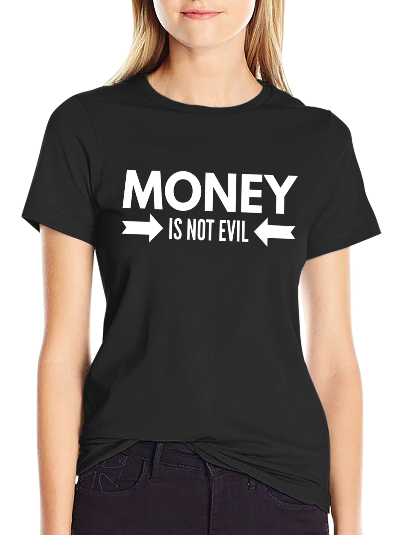 Money Is Not Evil Graphic Tee - Black T-Shirt