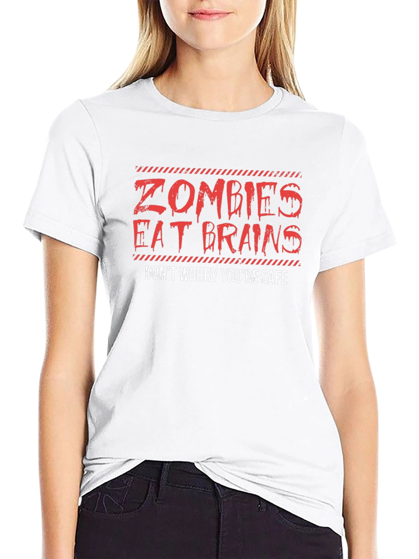 Zombies Eat Brains T-Shirt - Youre Safe!