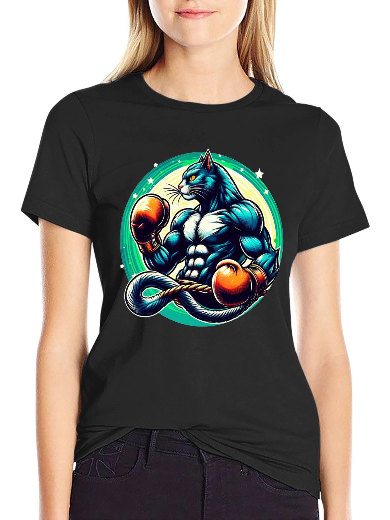 Boxing Cat Graphic Tee