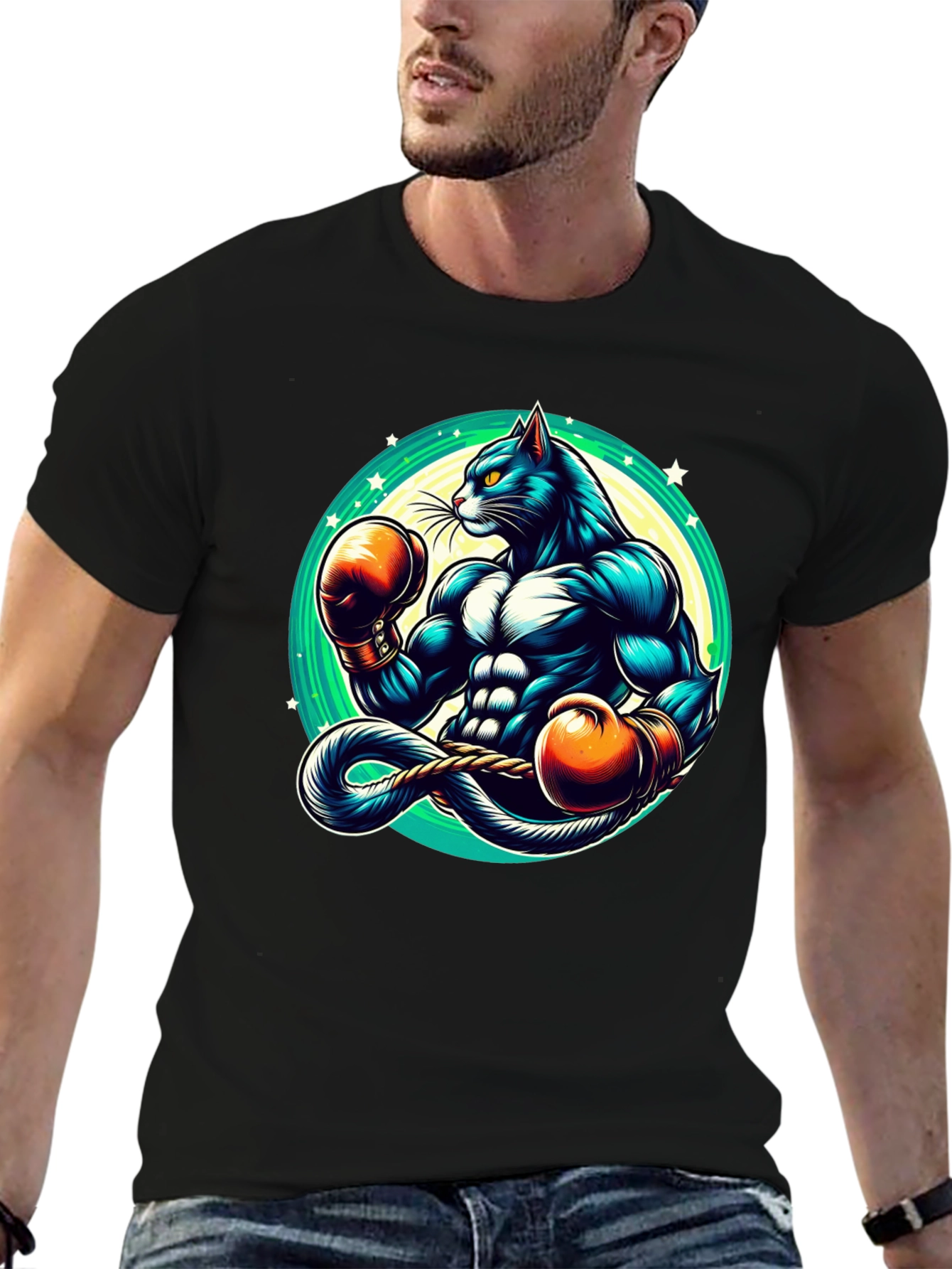 Boxing Cat Graphic Tee