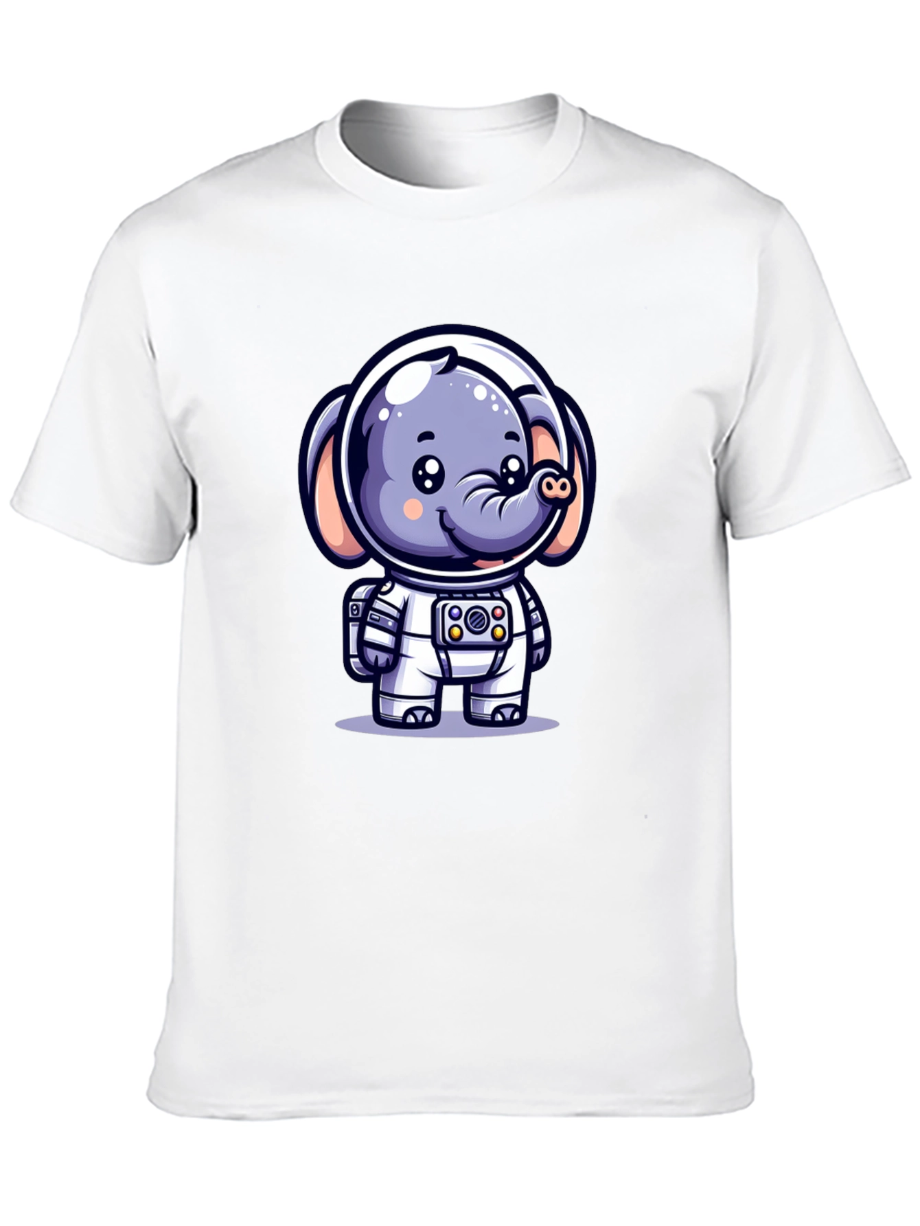 Astronaut Elephant Black T-Shirt