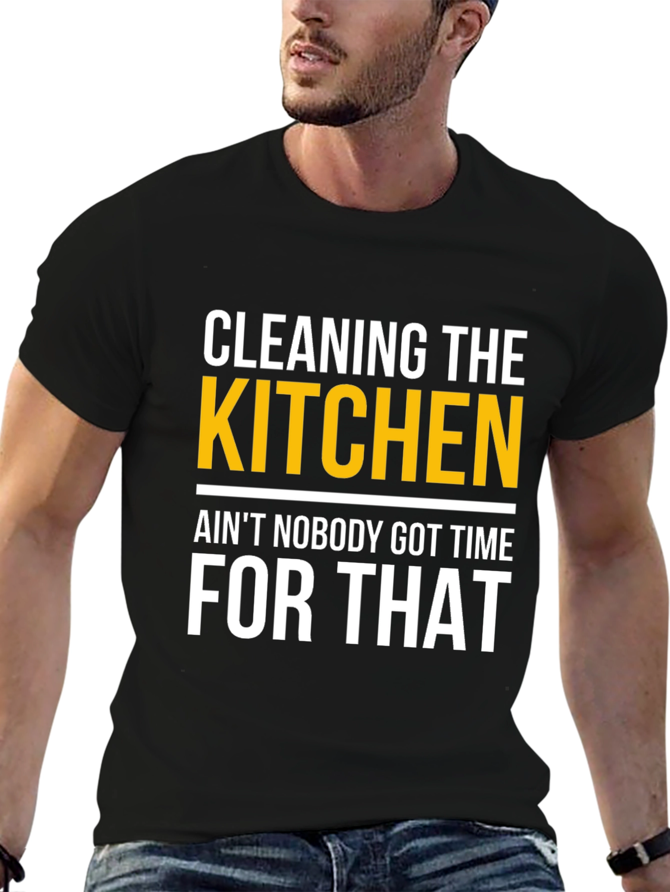 Funny Cleaning the Kitchen T-Shirt - Novelty Graphic Tee