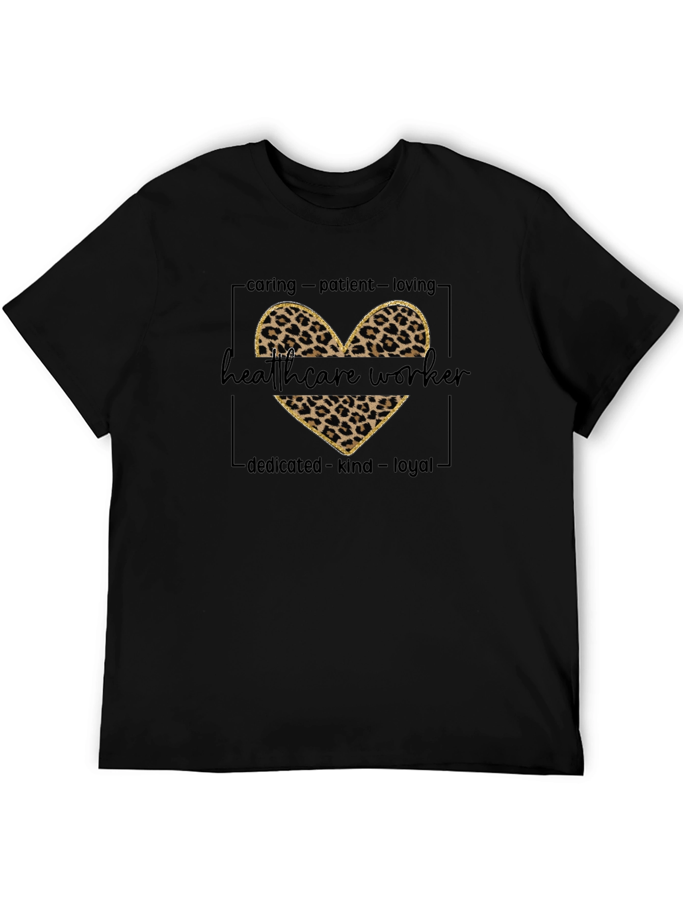 Healthcare Worker Leopard Heart Tee