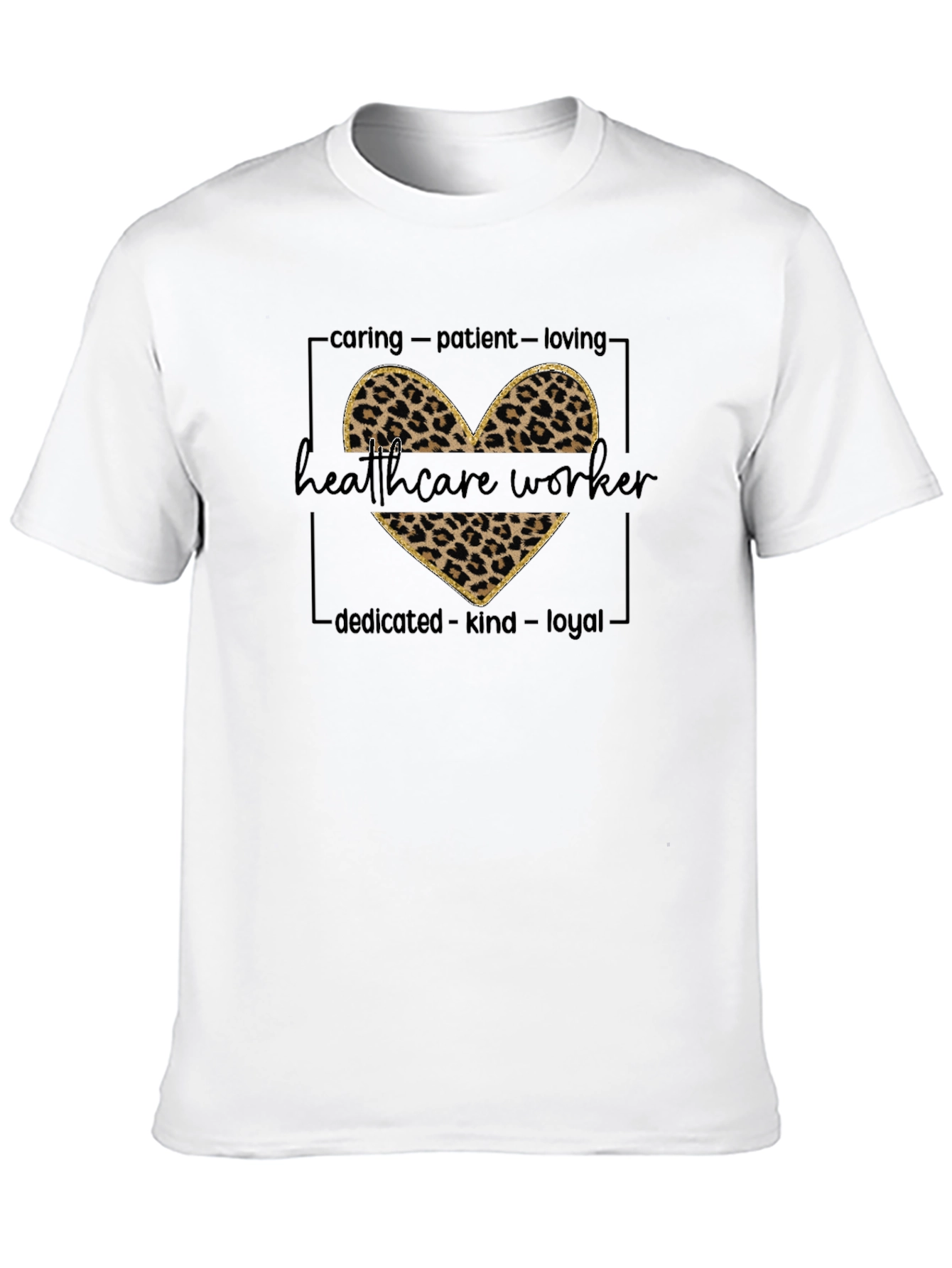 Healthcare Worker Leopard Heart Tee