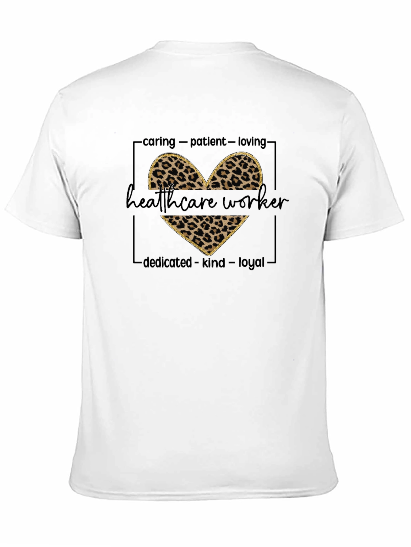 Healthcare Worker Leopard Heart Tee