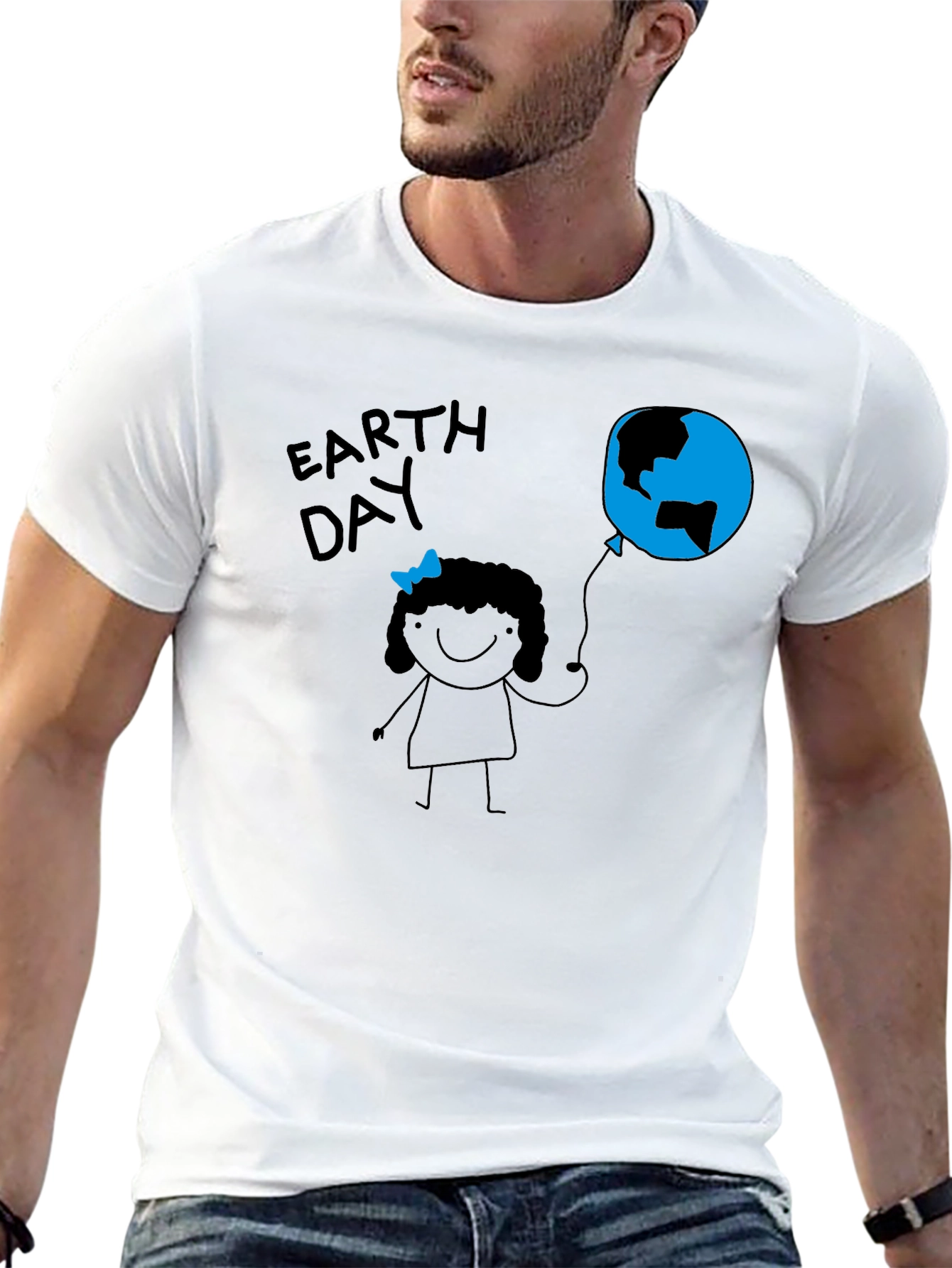 Earth Day Girl Black T-Shirt